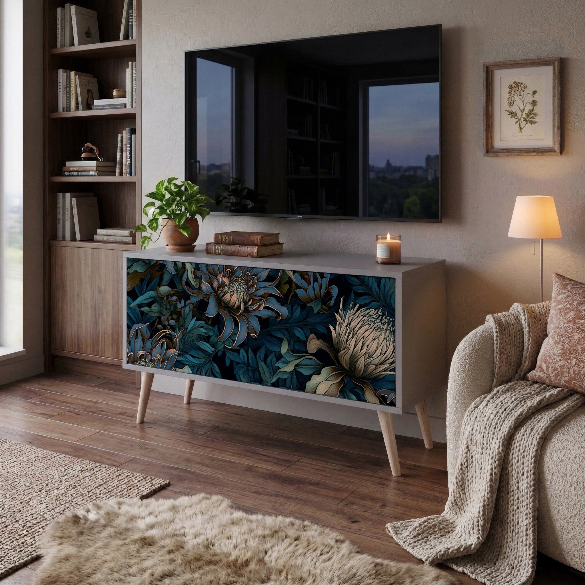 TWILIGHT BLOOM Kompaktowa szafka RTV 2-drzwiowa