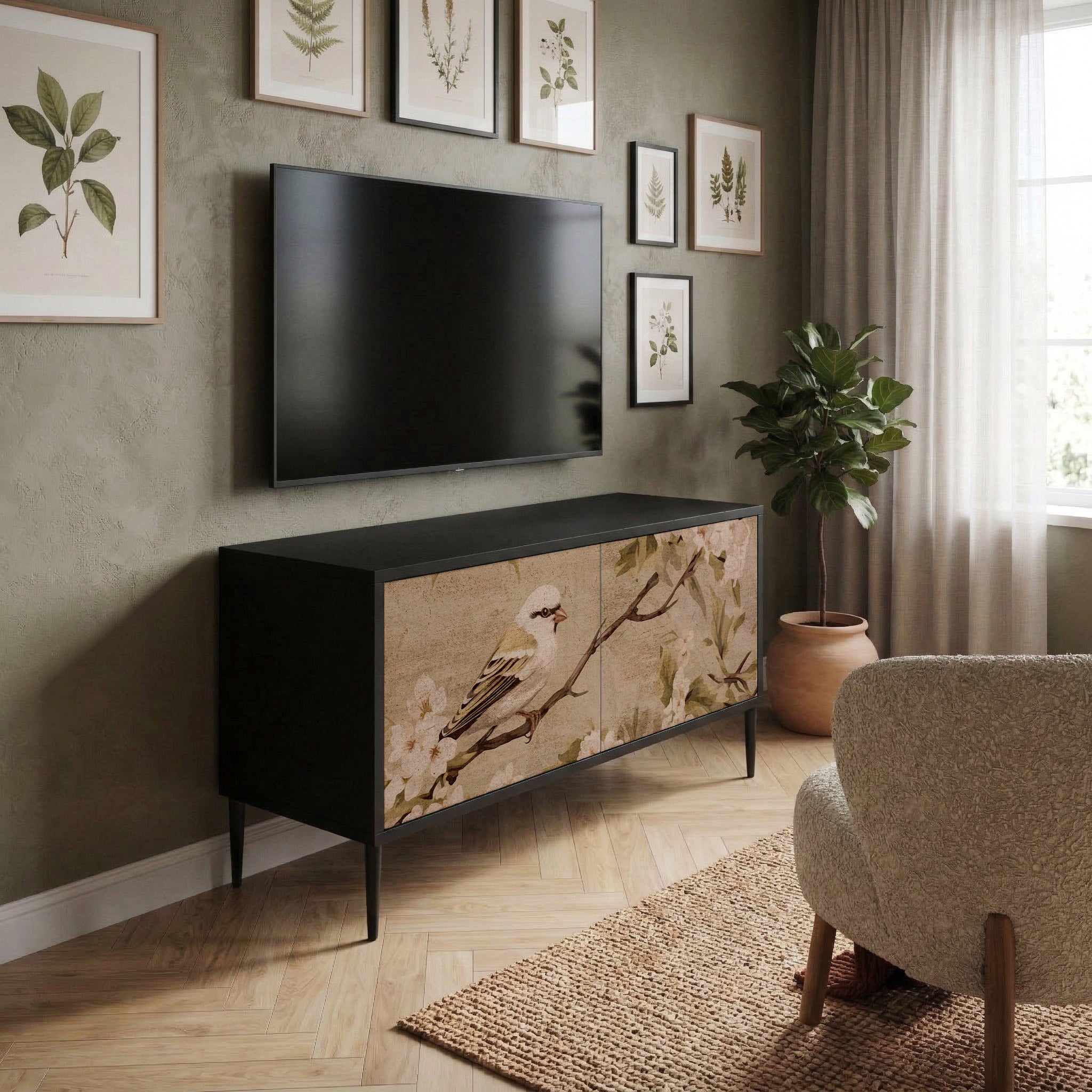 PETAL DISTINGUISH Kompaktowa szafka RTV 2-drzwiowa