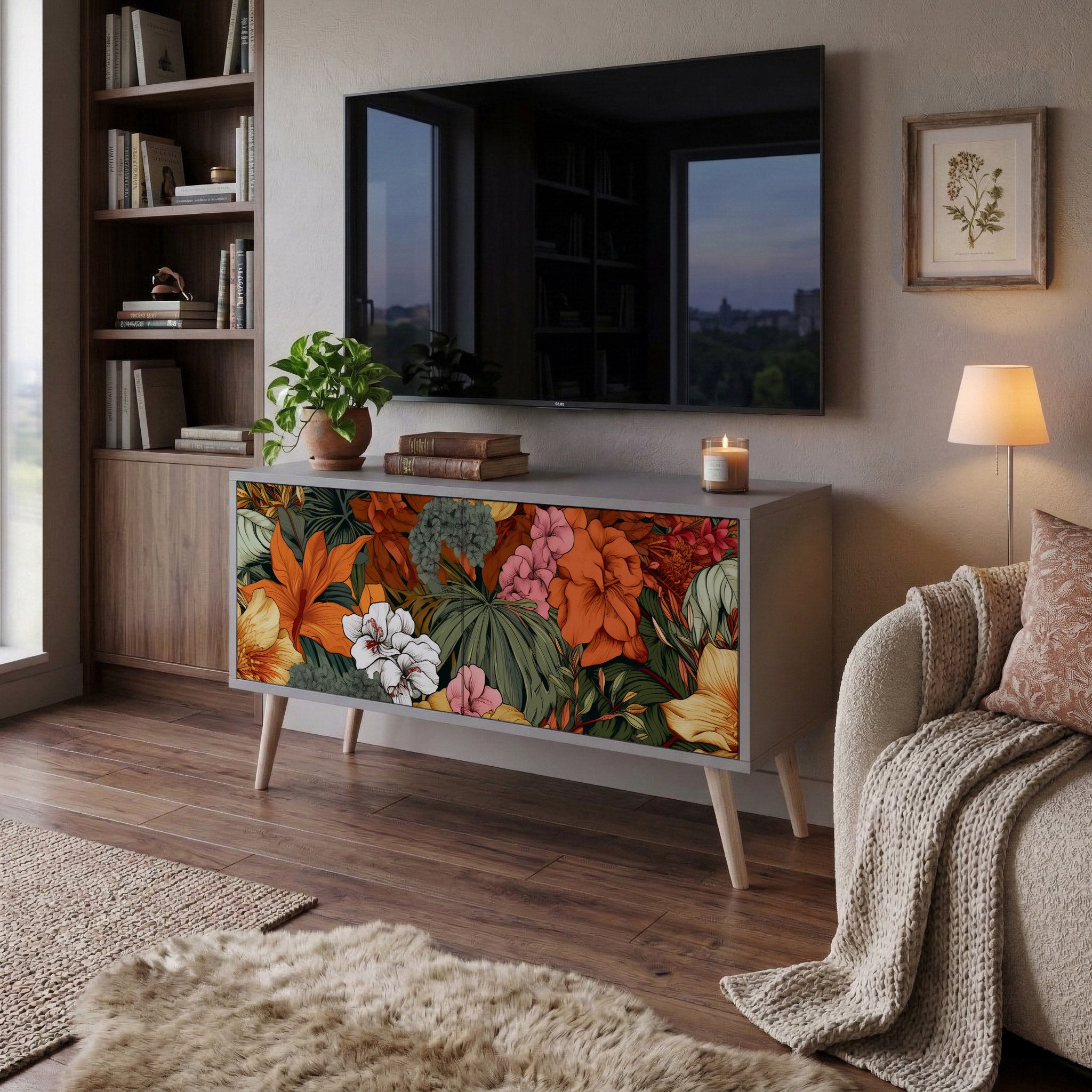 RADIANT FLORA Kompaktowa szafka RTV 2-drzwiowa