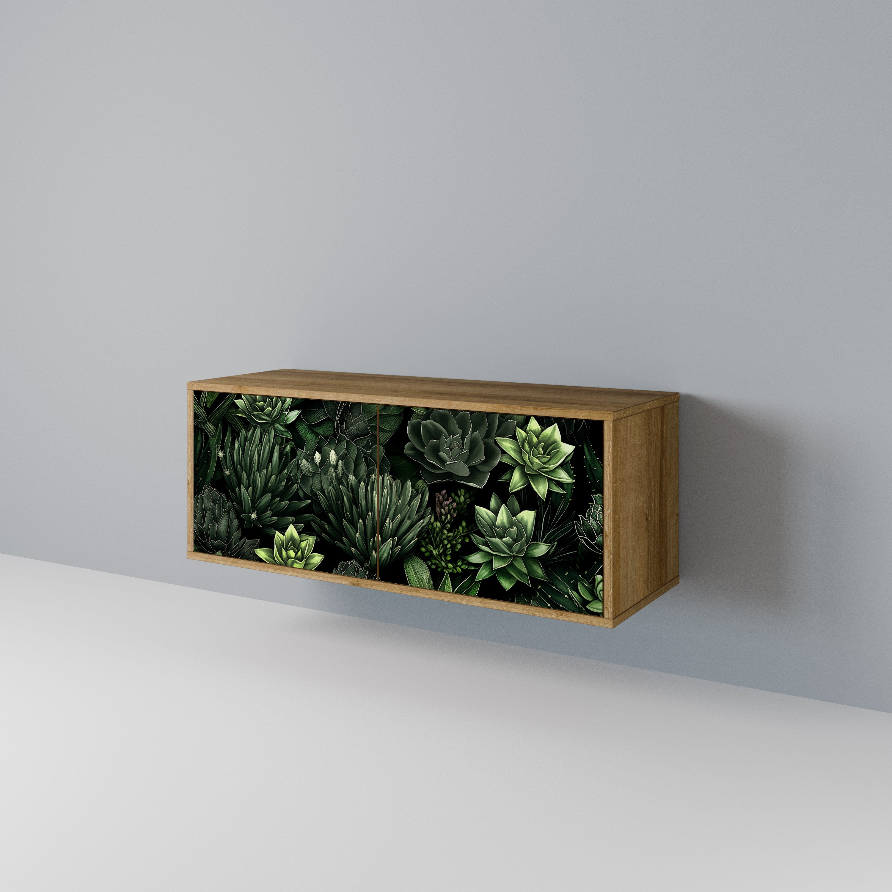 SUCCULENT JUNGLE Kompaktowa szafka RTV 2-drzwiowa