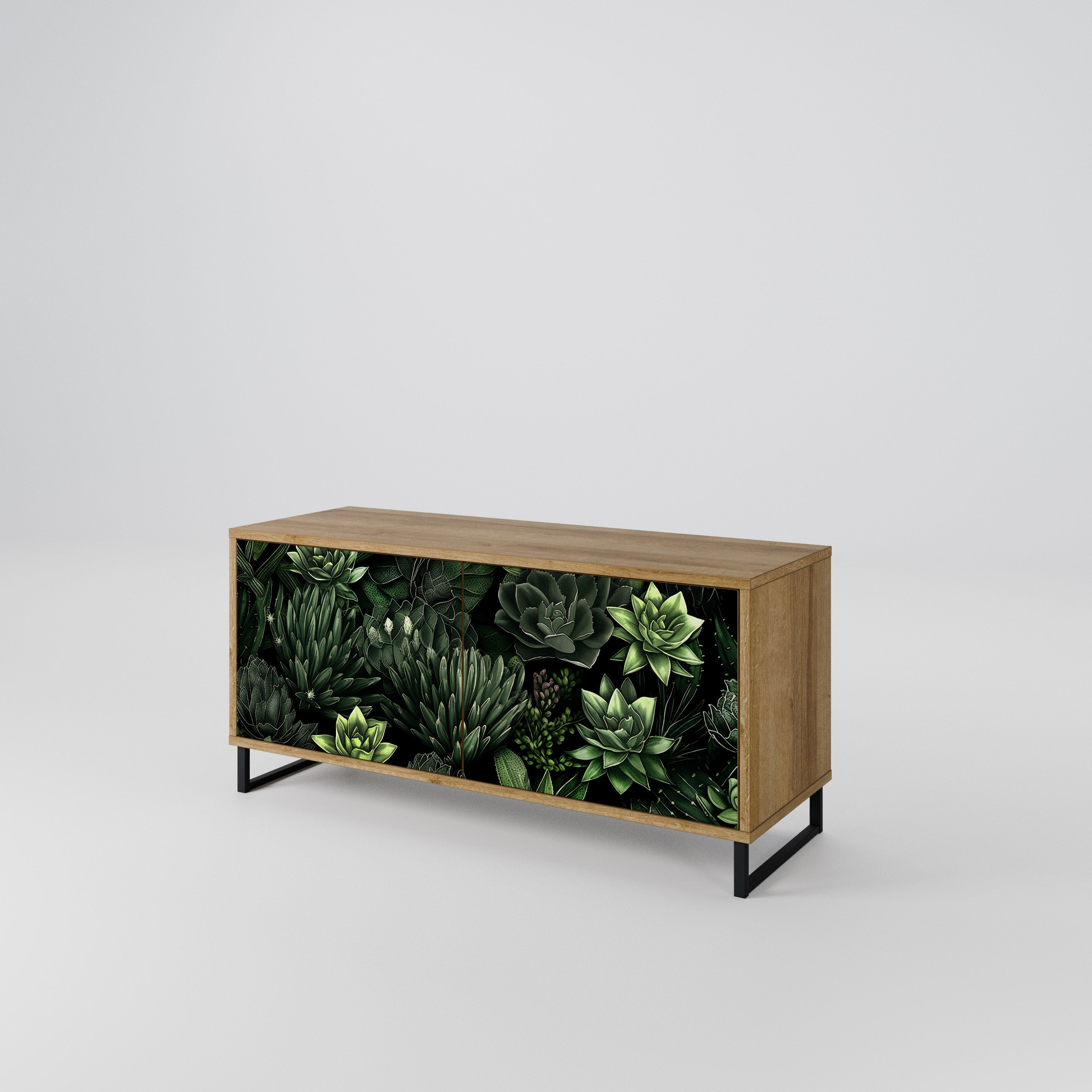 SUCCULENT JUNGLE Kompaktowa szafka RTV 2-drzwiowa