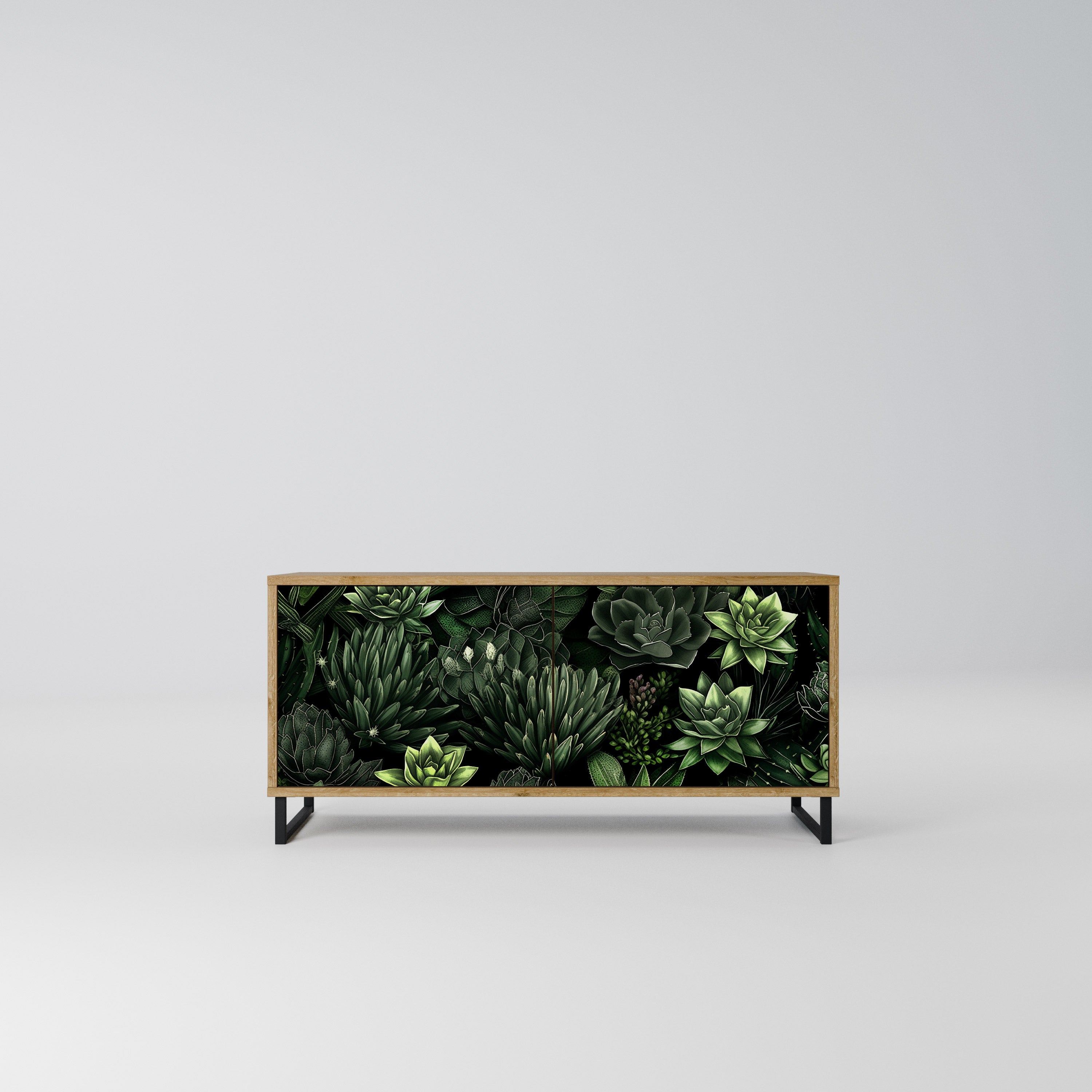 SUCCULENT JUNGLE Kompaktowa szafka RTV 2-drzwiowa