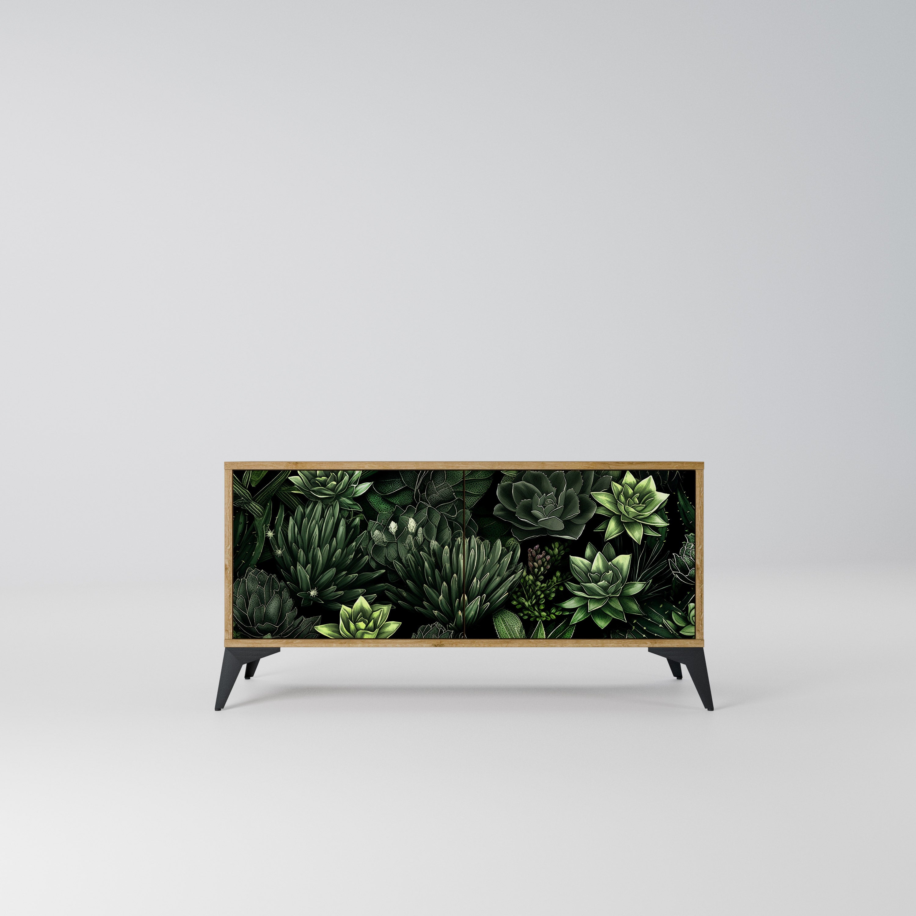 SUCCULENT JUNGLE Kompaktowa szafka RTV 2-drzwiowa
