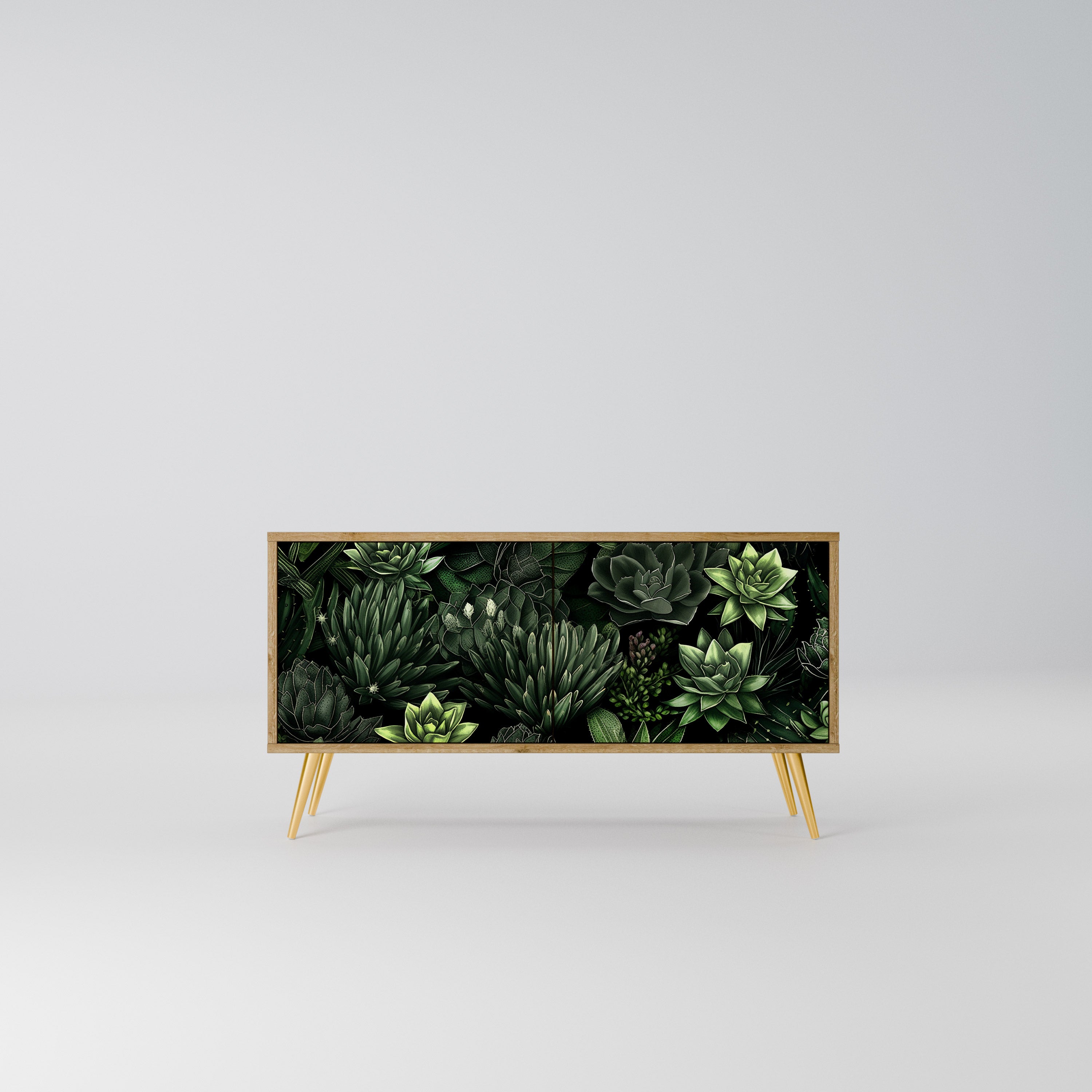 SUCCULENT JUNGLE Kompaktowa szafka RTV 2-drzwiowa