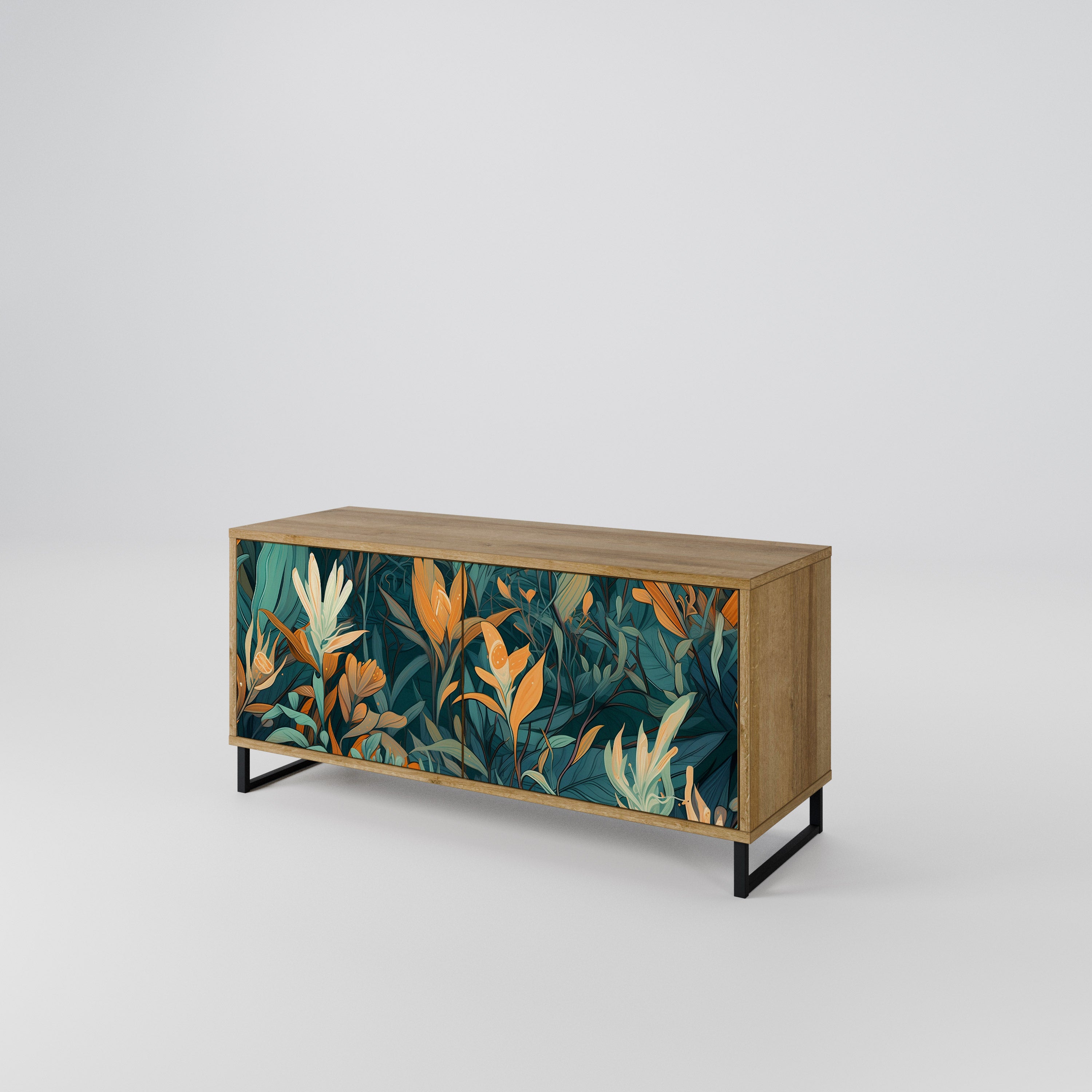 FLORAL SERENITY Kompaktowa szafka RTV 2-drzwiowa