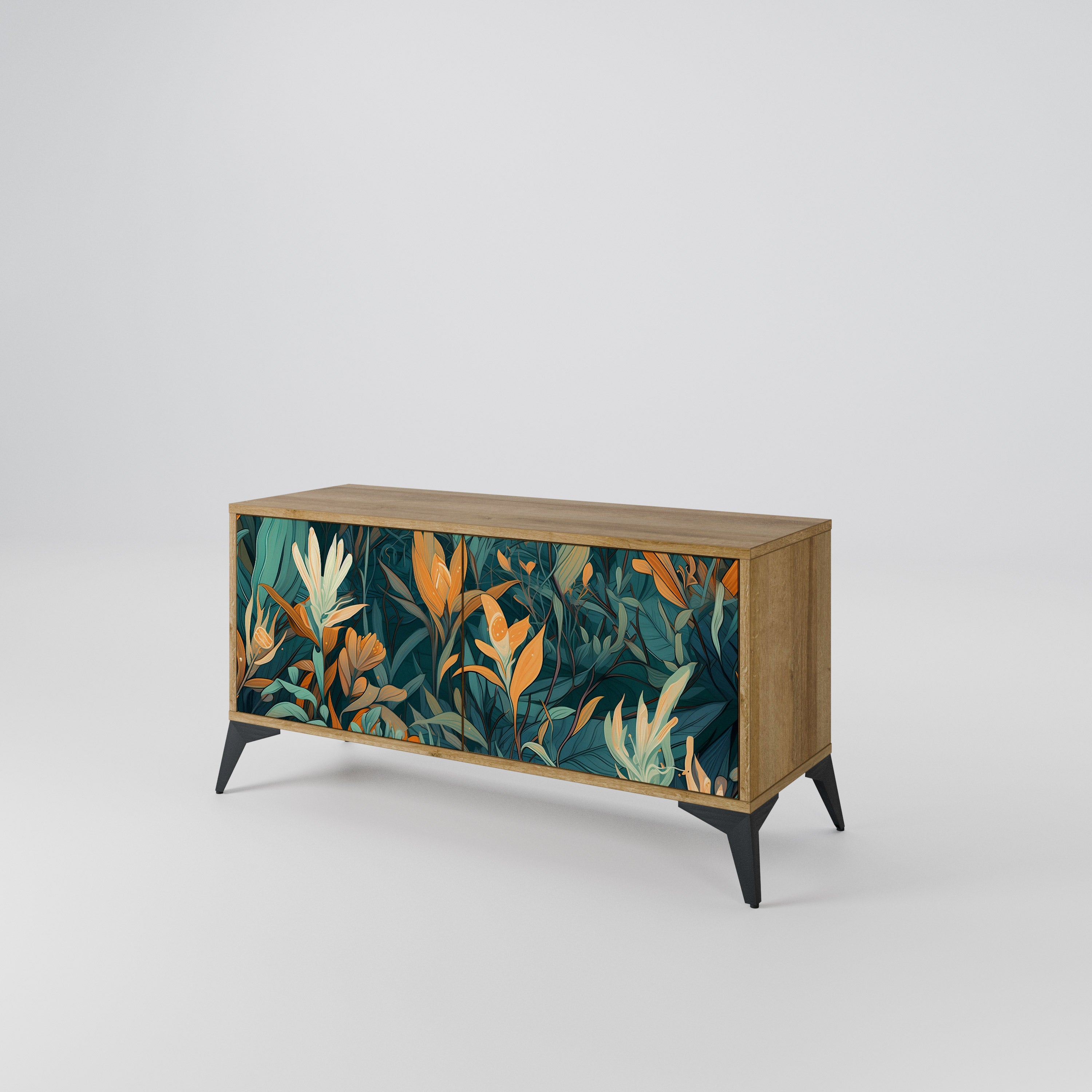 FLORAL SERENITY Kompaktowa szafka RTV 2-drzwiowa