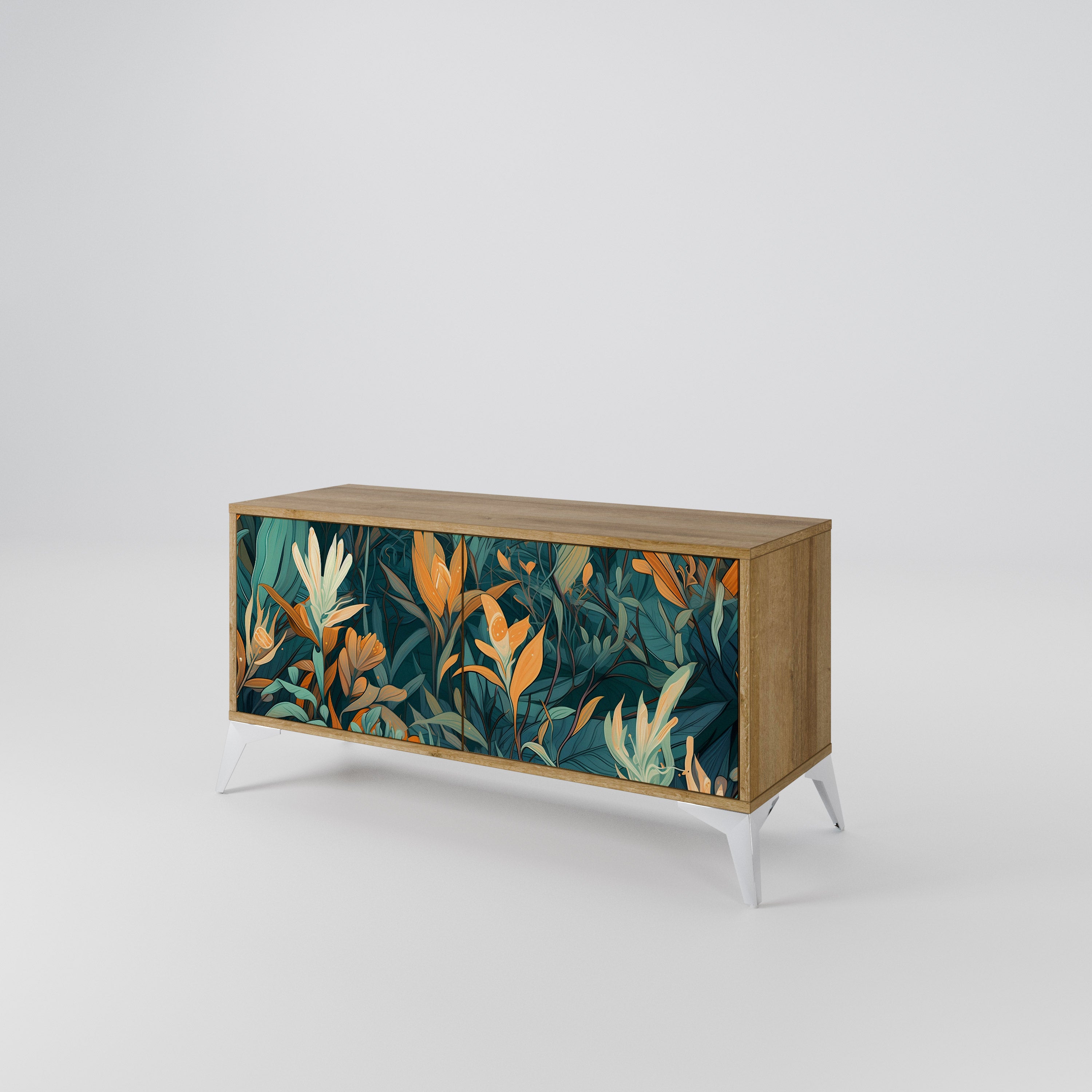 FLORAL SERENITY Kompaktowa szafka RTV 2-drzwiowa