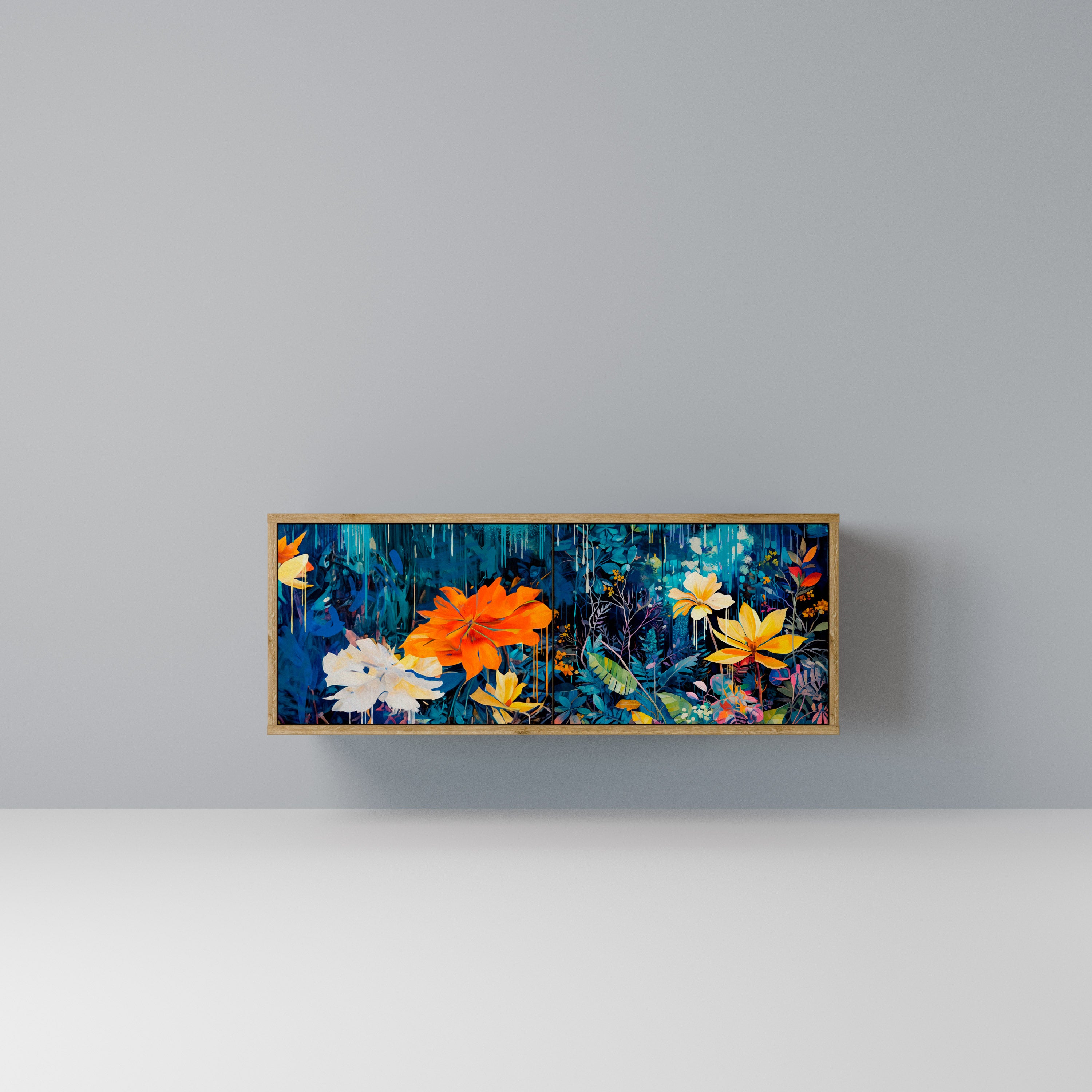 MIDNIGHT BLOSSOM Kompaktowa szafka RTV 2-drzwiowa