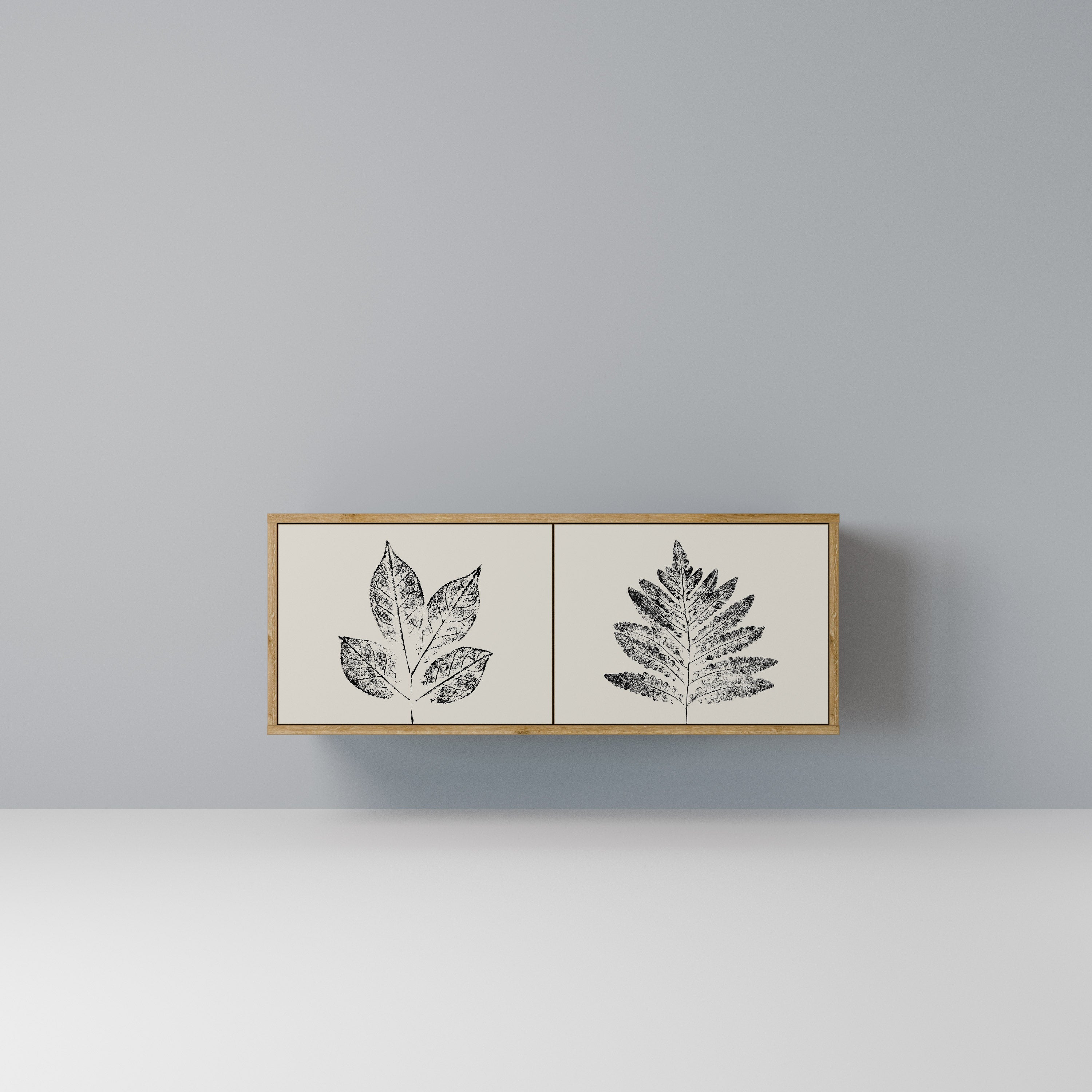 LEAFY STAMPS Kompaktowa szafka RTV 2-drzwiowa