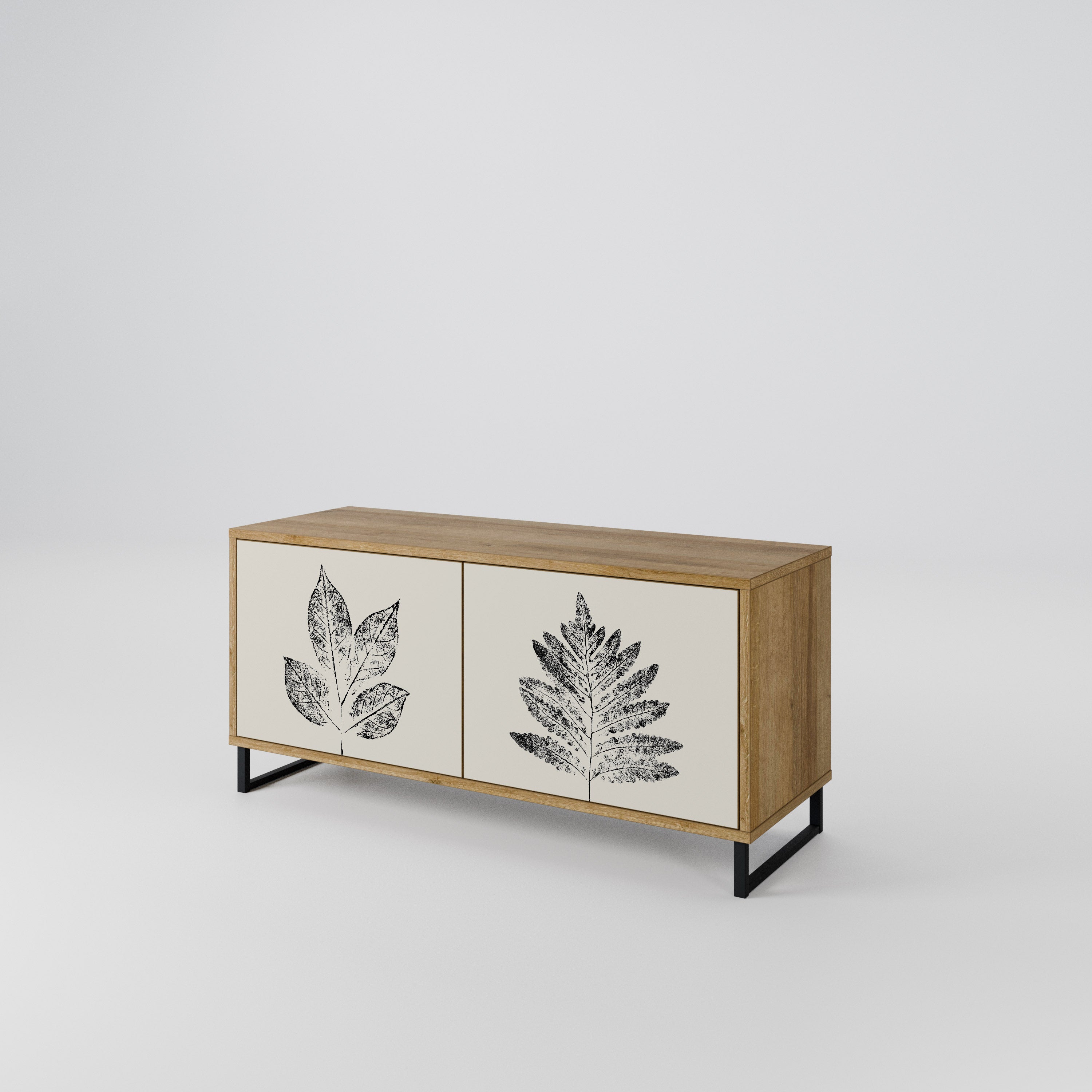 LEAFY STAMPS Kompaktowa szafka RTV 2-drzwiowa