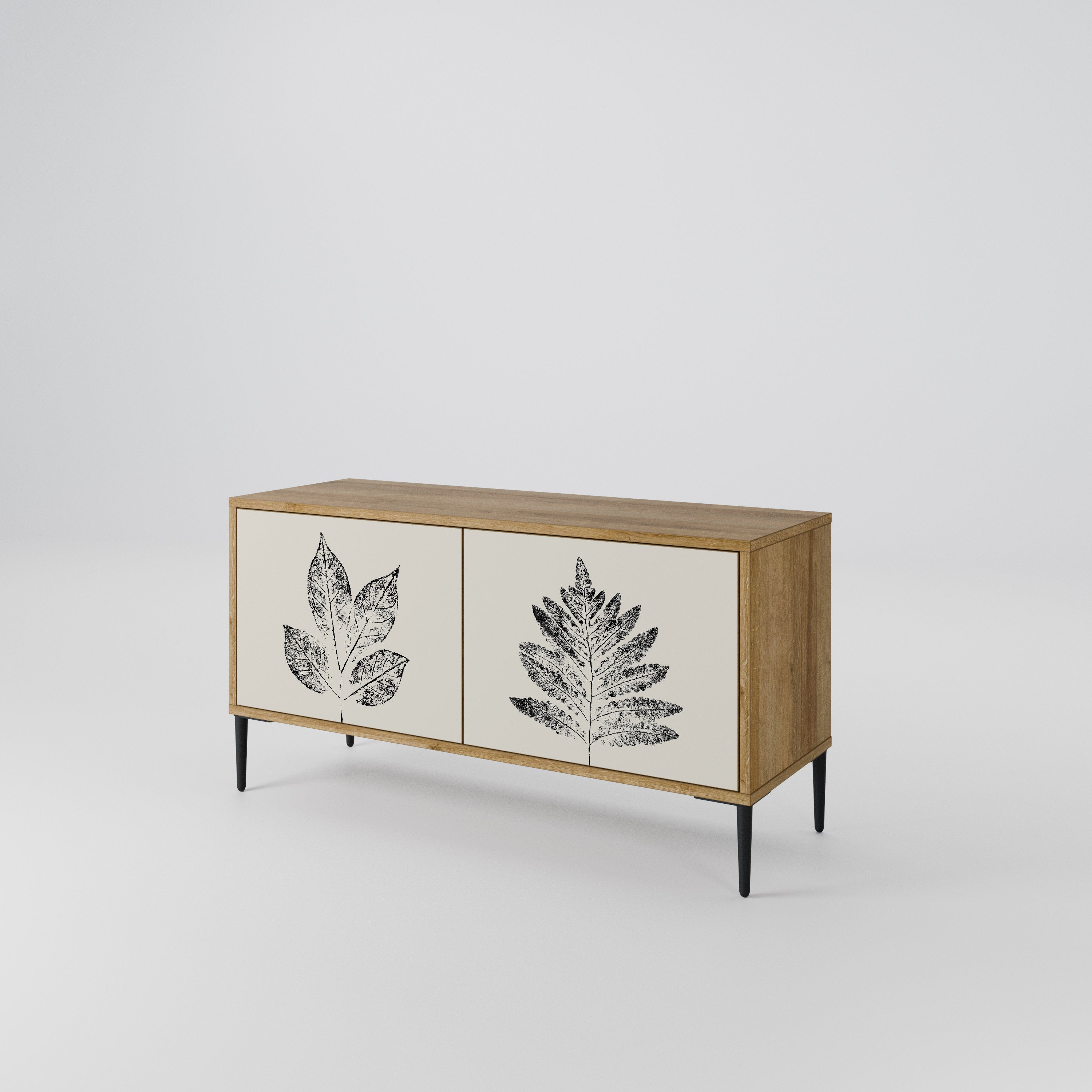 LEAFY STAMPS Kompaktowa szafka RTV 2-drzwiowa