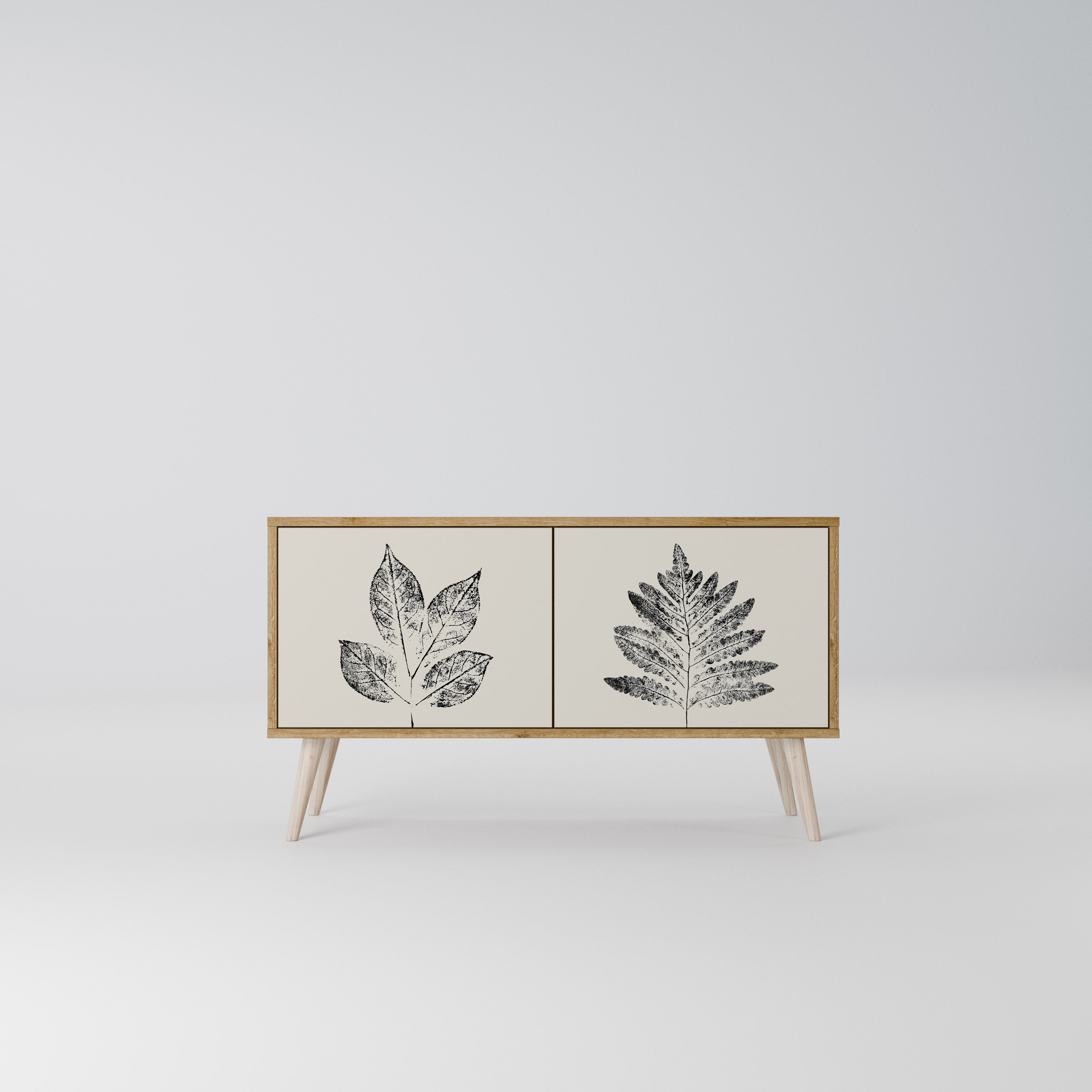 LEAFY STAMPS Kompaktowa szafka RTV 2-drzwiowa