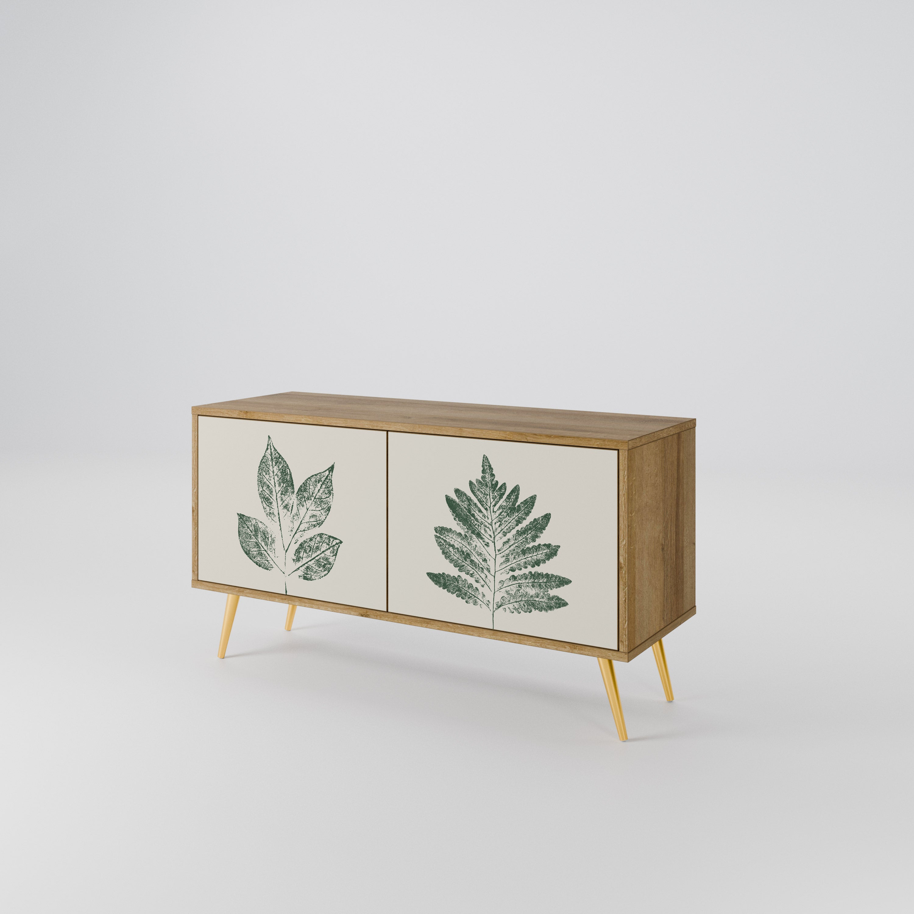 GREEN LEAFY STAMPS Kompaktowa szafka RTV 2-drzwiowa