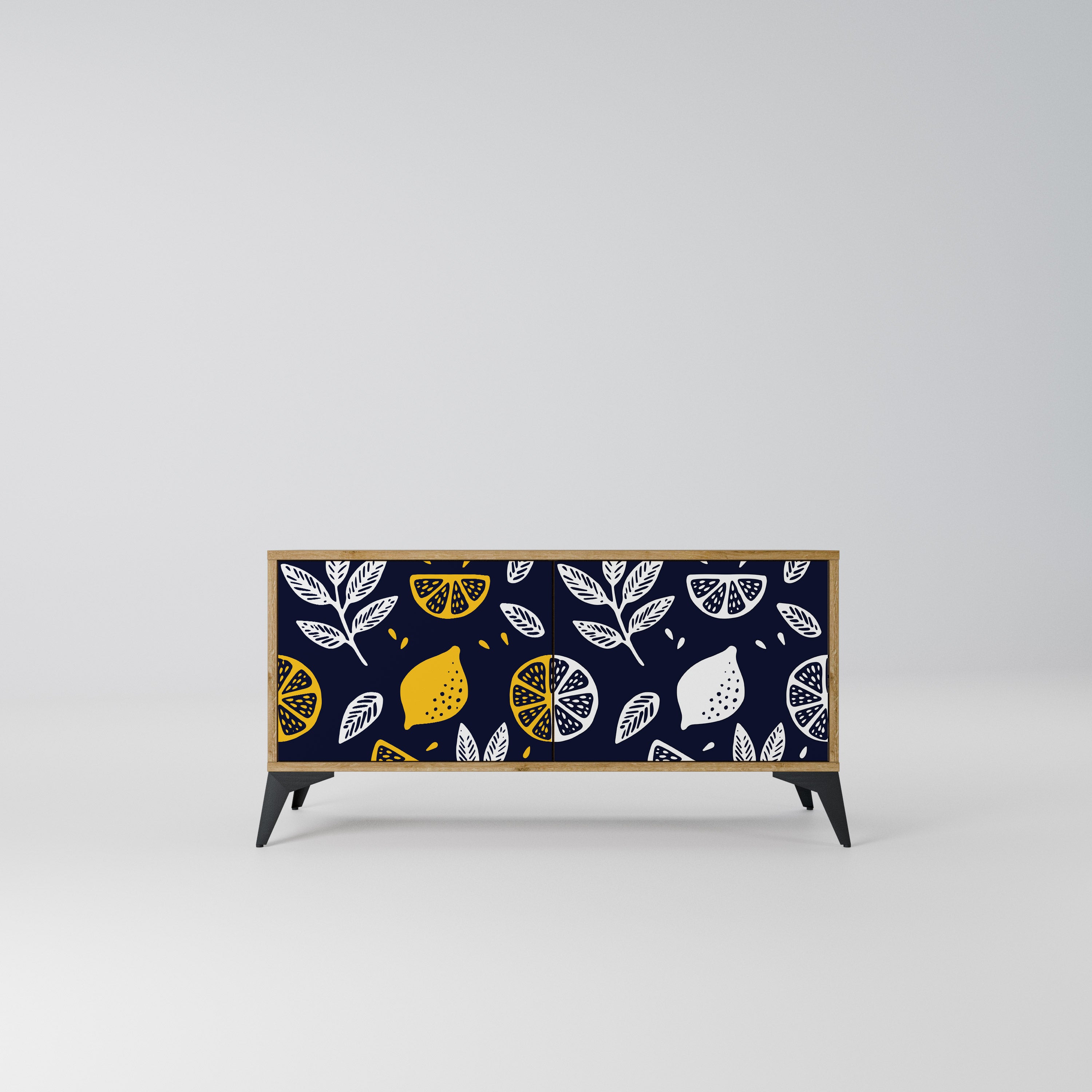 CITRUS BLACK AND WHITE Kompaktowa szafka RTV 2-drzwiowa