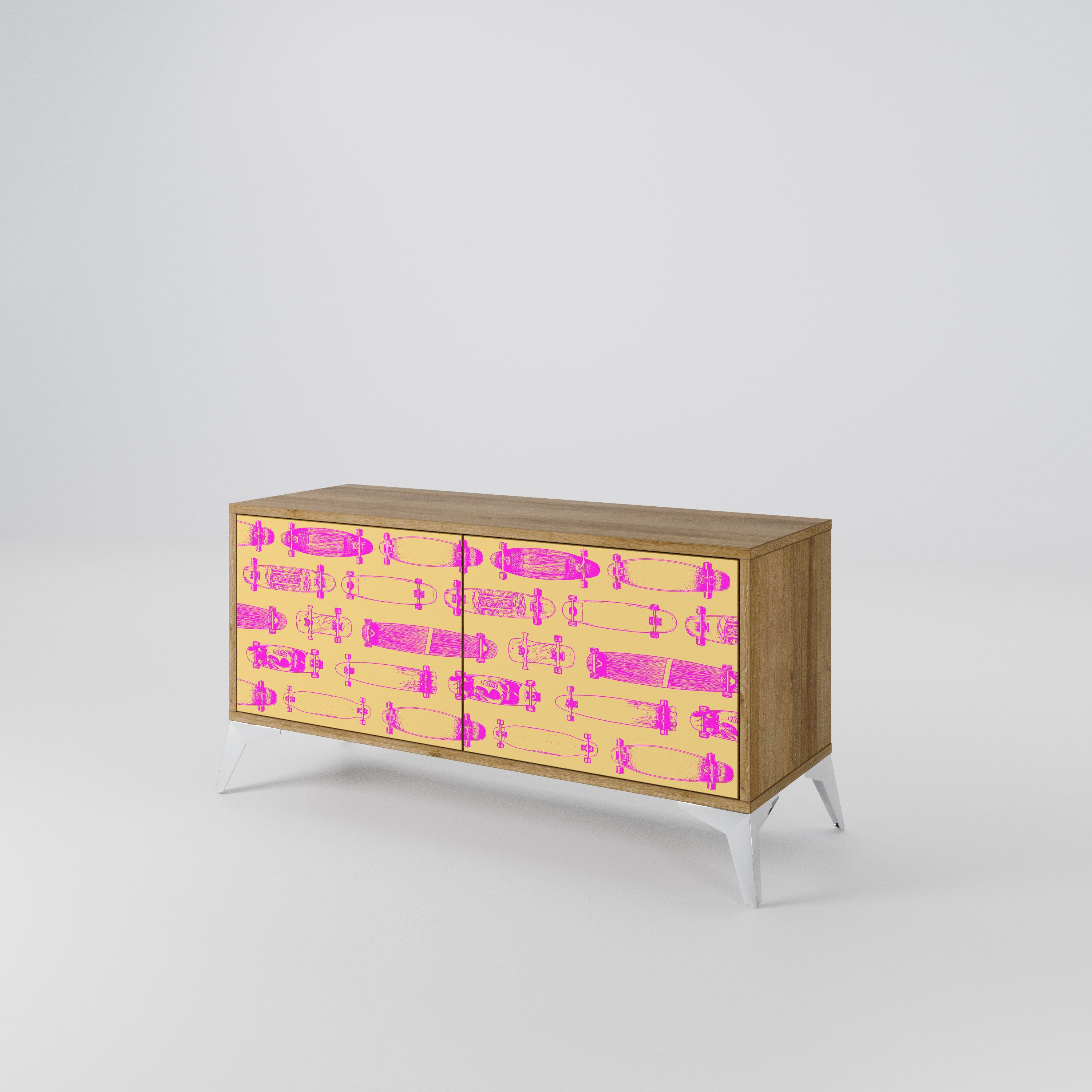 SKATEBOARD ARTISTRY Kompaktowa szafka RTV 2-drzwiowa