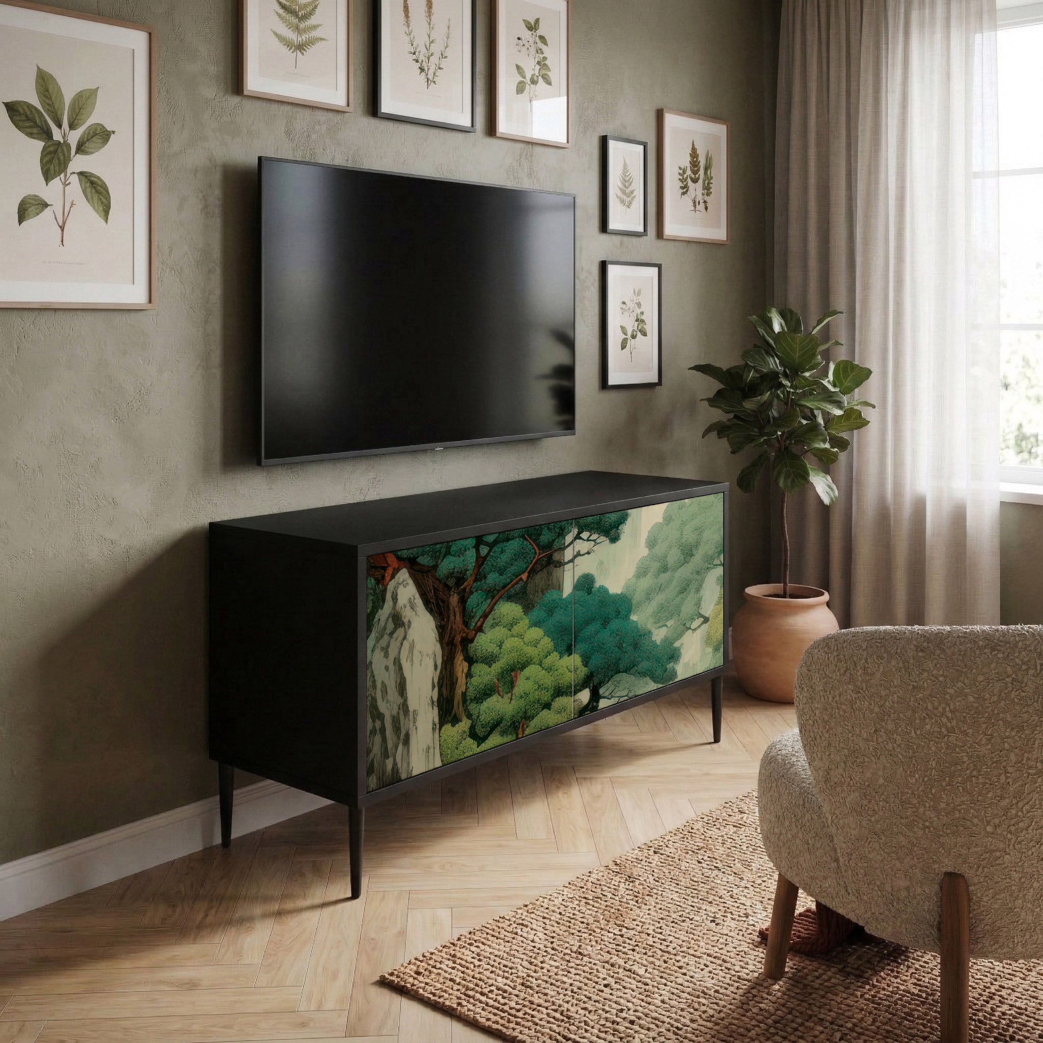 VERDURE ABYSS Kompaktowa szafka RTV 2-drzwiowa