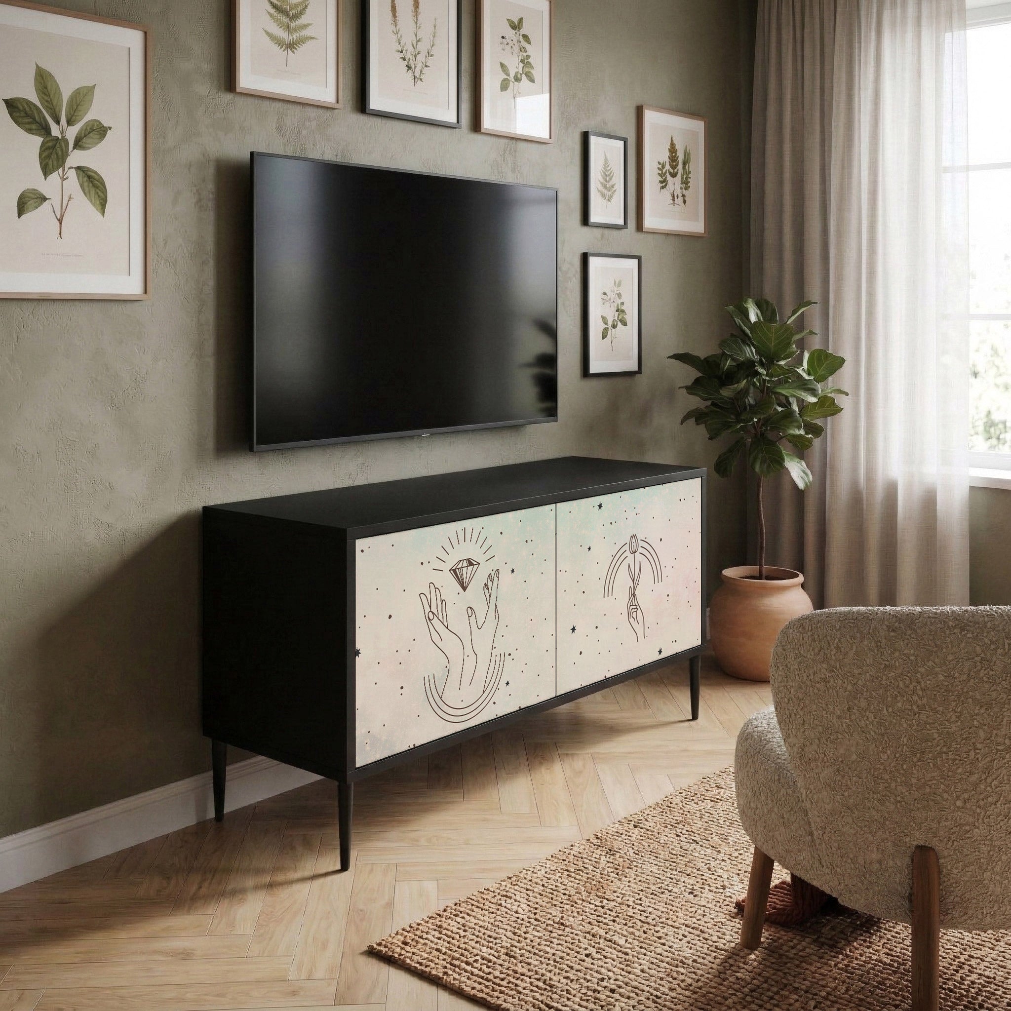DELICATE BEAUTY Kompaktowa szafka RTV 2-drzwiowa