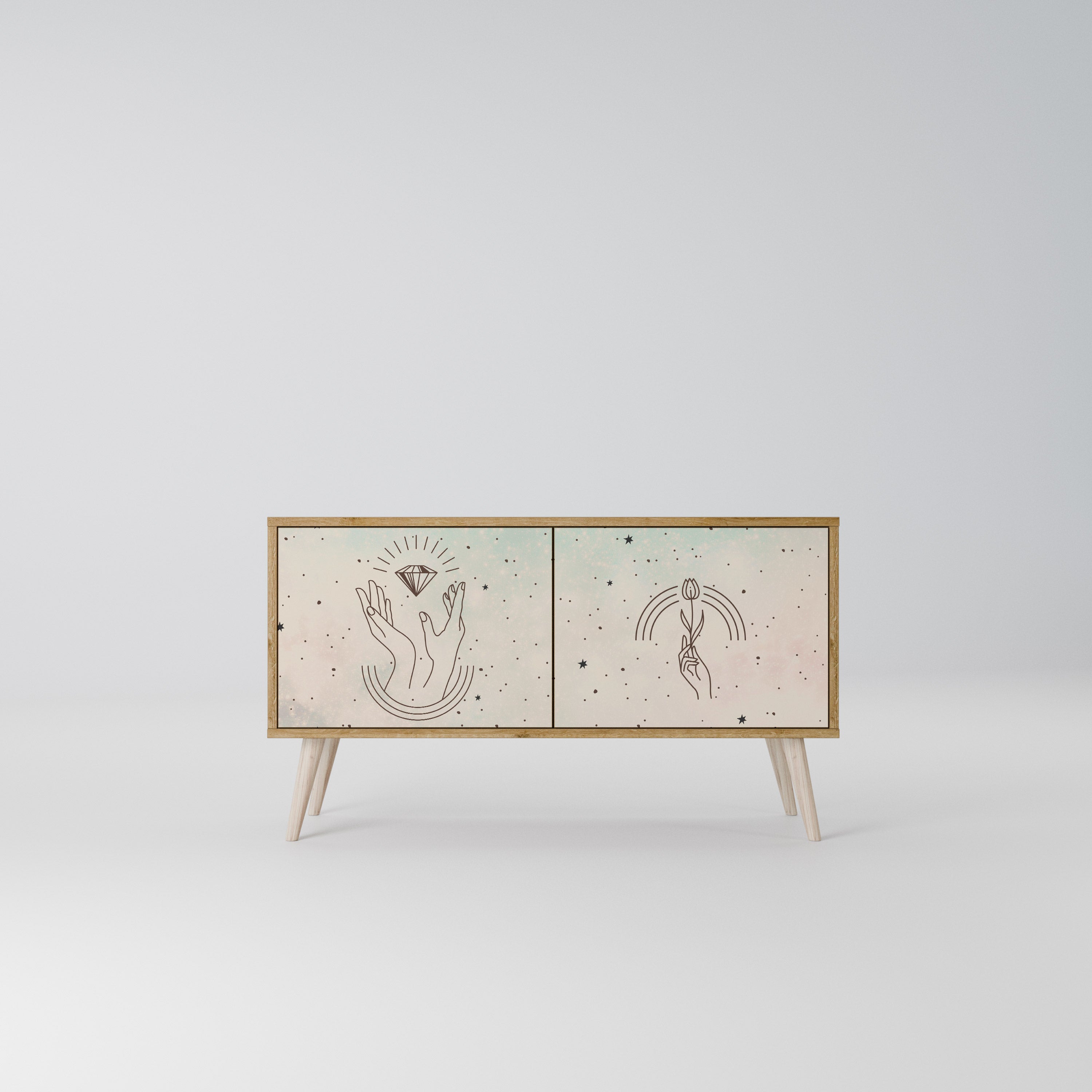 DELICATE BEAUTY Kompaktowa szafka RTV 2-drzwiowa