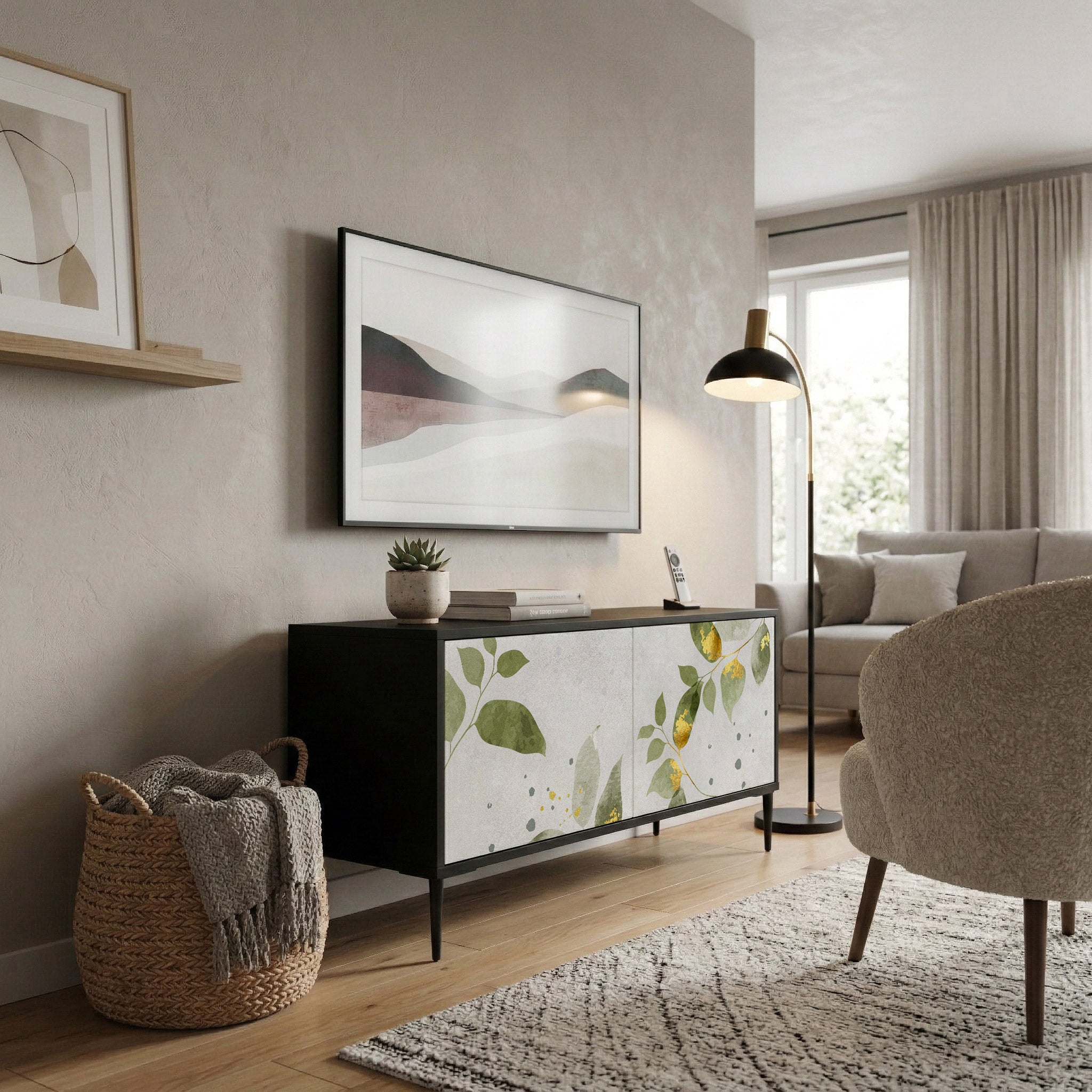 ELEGANT BOTANICS Kompaktowa szafka RTV 2-drzwiowa