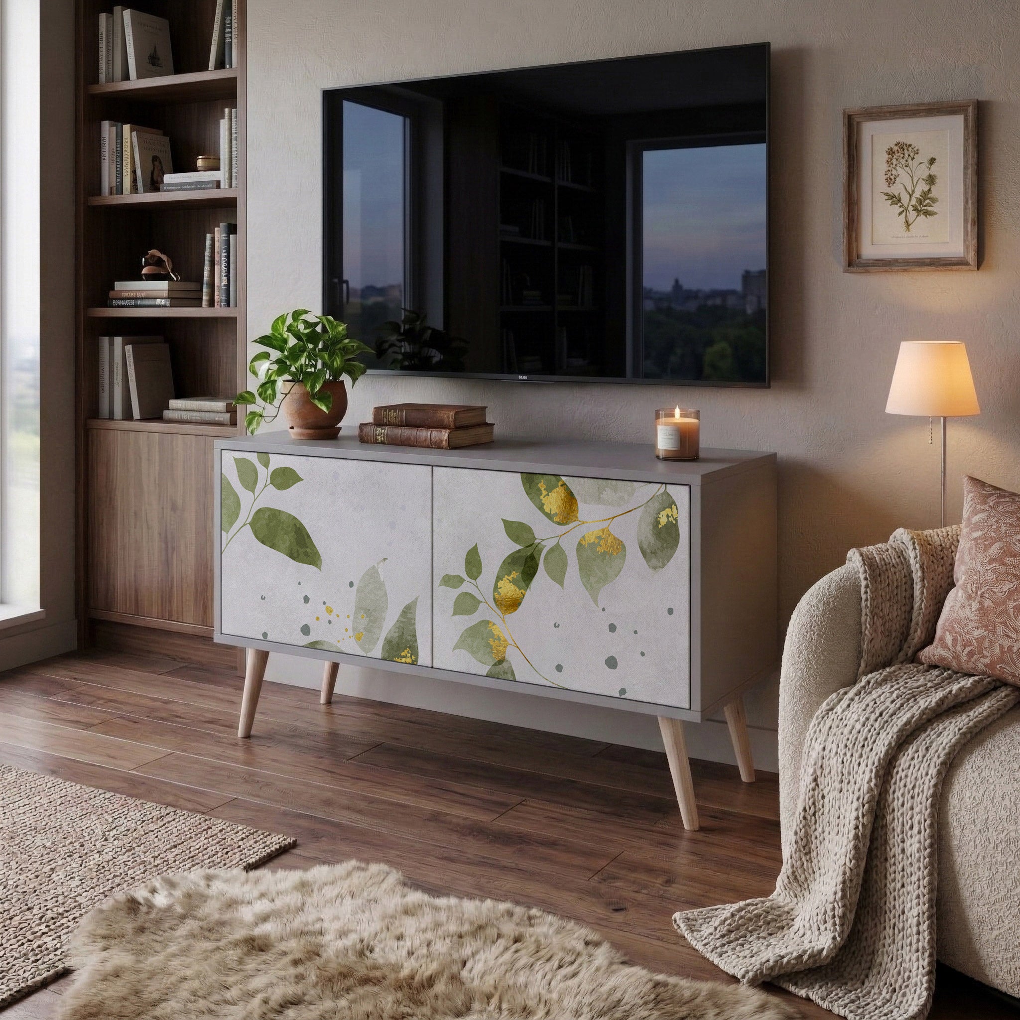 ELEGANT BOTANICS Kompaktowa szafka RTV 2-drzwiowa