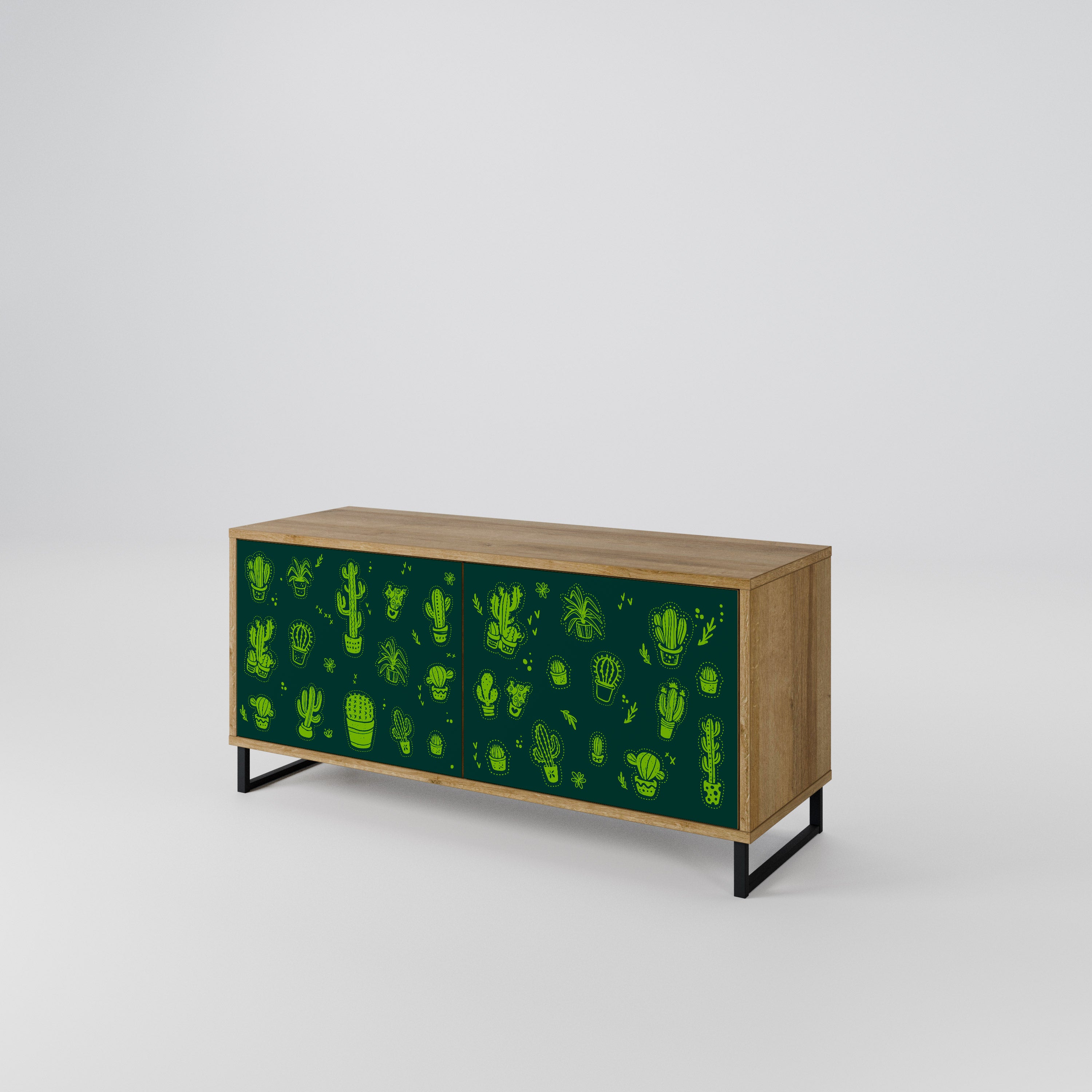 DESERT GREEN Kompaktowa szafka RTV 2-drzwiowa