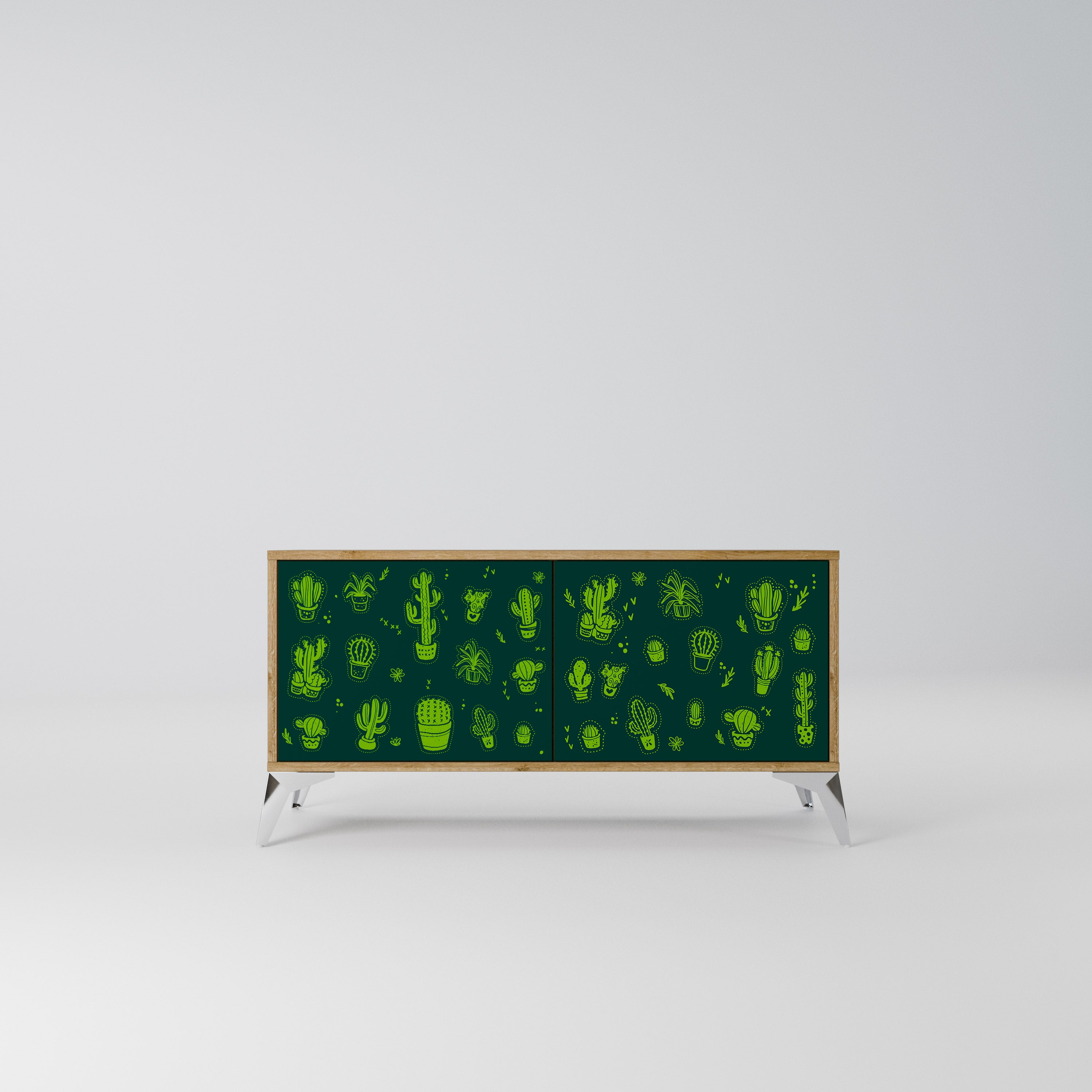 DESERT GREEN Kompaktowa szafka RTV 2-drzwiowa