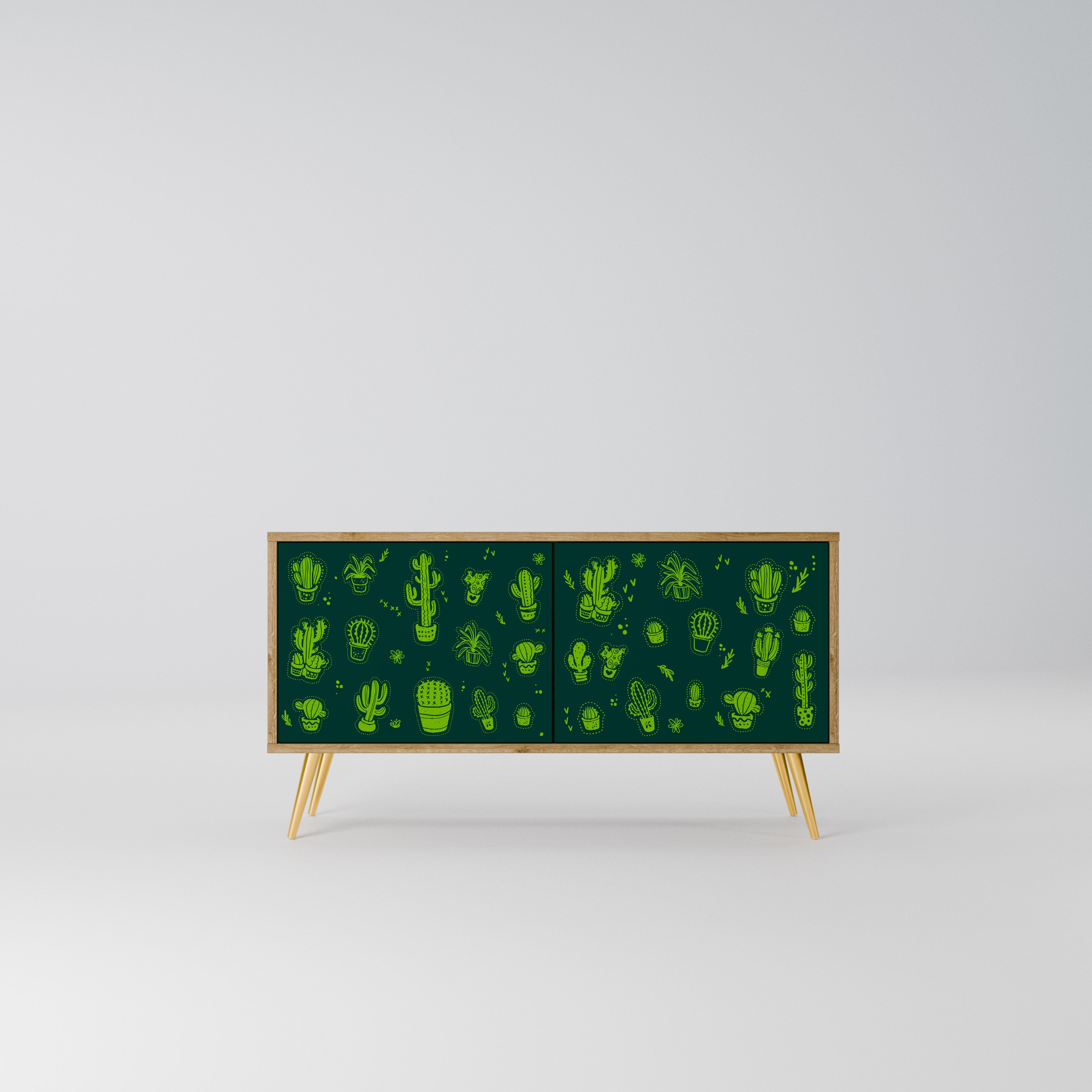 DESERT GREEN Kompaktowa szafka RTV 2-drzwiowa