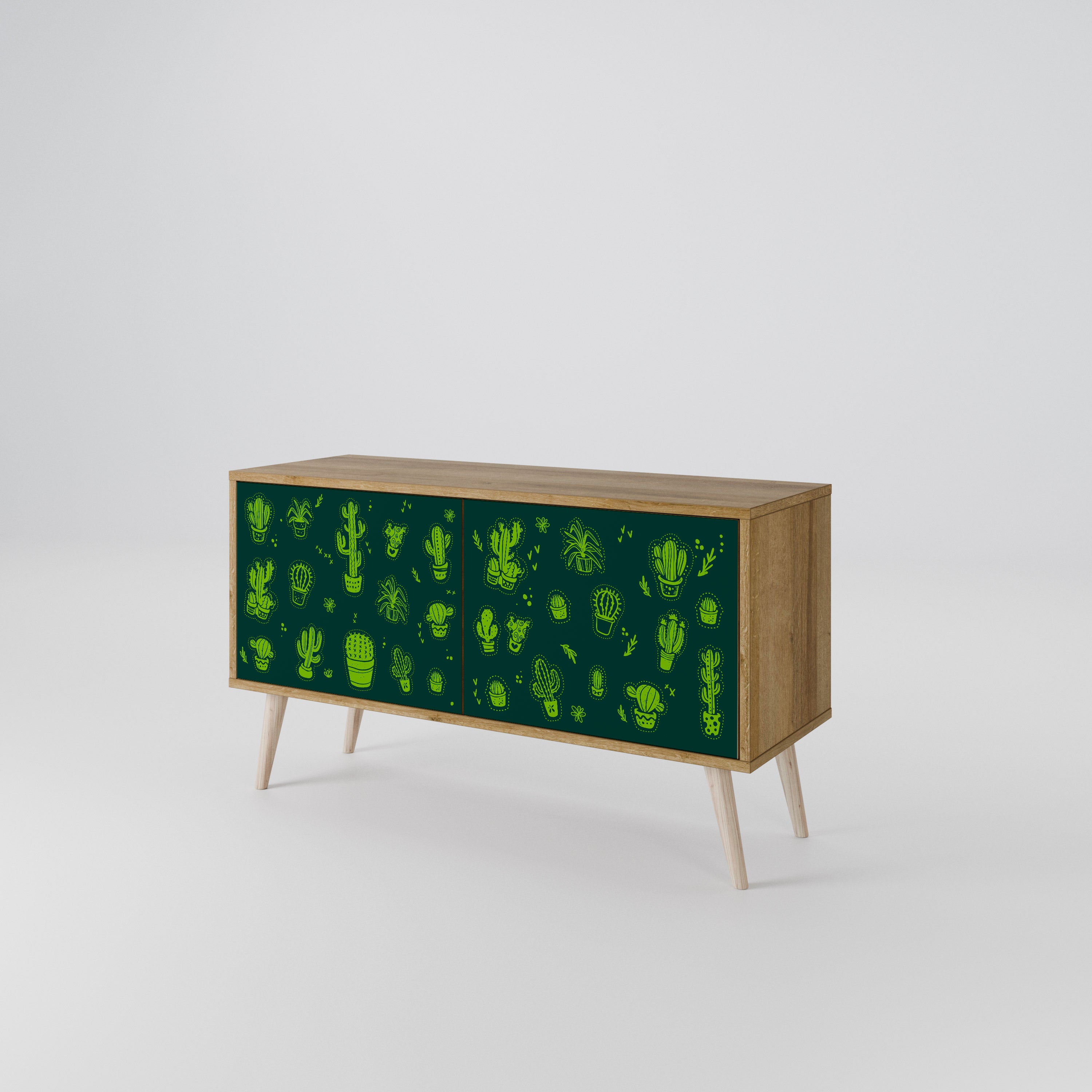 DESERT GREEN Kompaktowa szafka RTV 2-drzwiowa