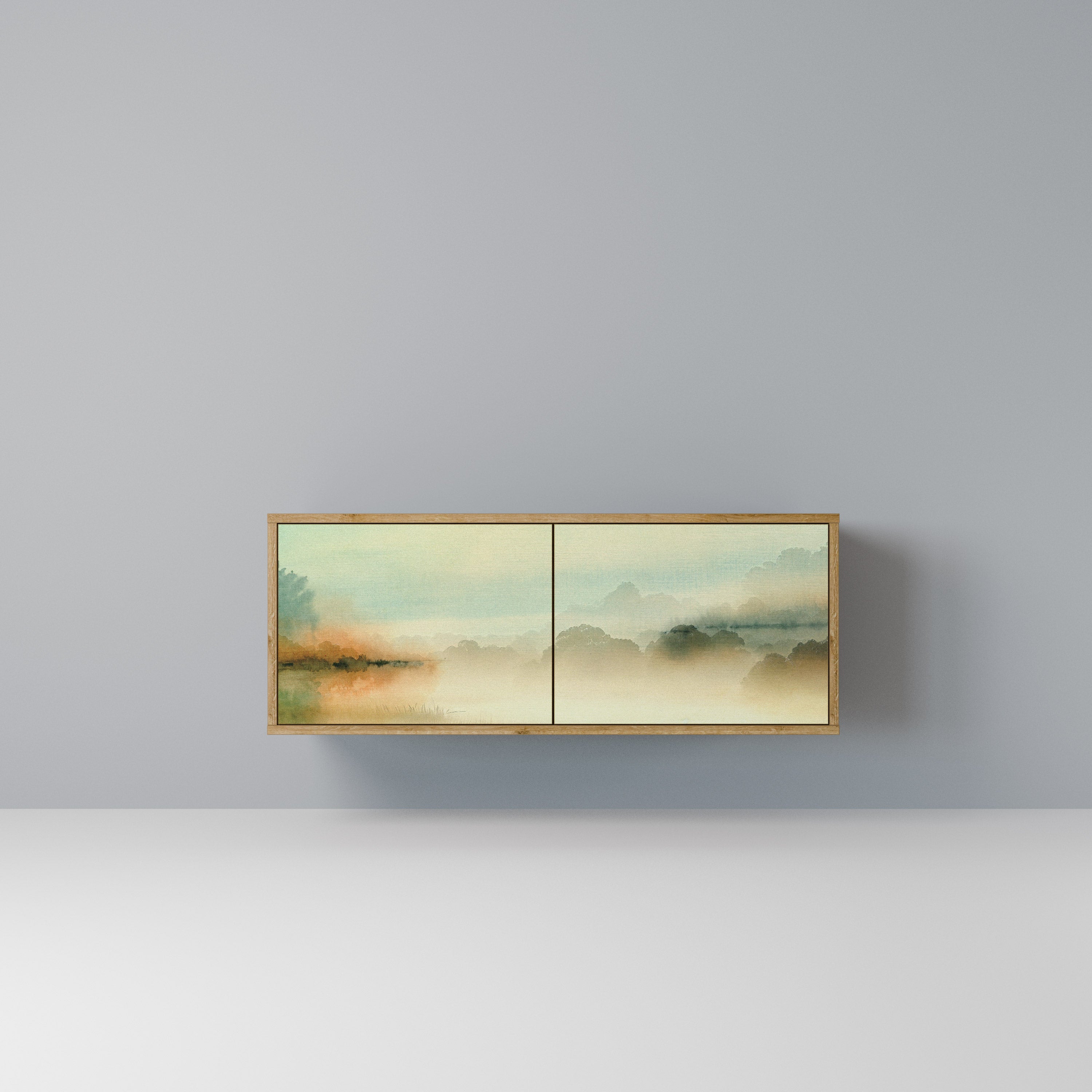 MORNING BY THE LAKE Kompaktowa szafka RTV 2-drzwiowa