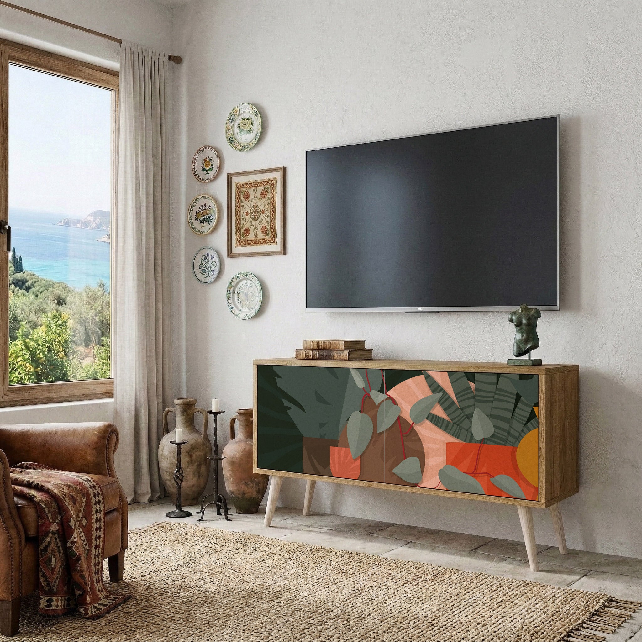TROPICAL COMPOSITION Kompaktowa szafka RTV 2-drzwiowa