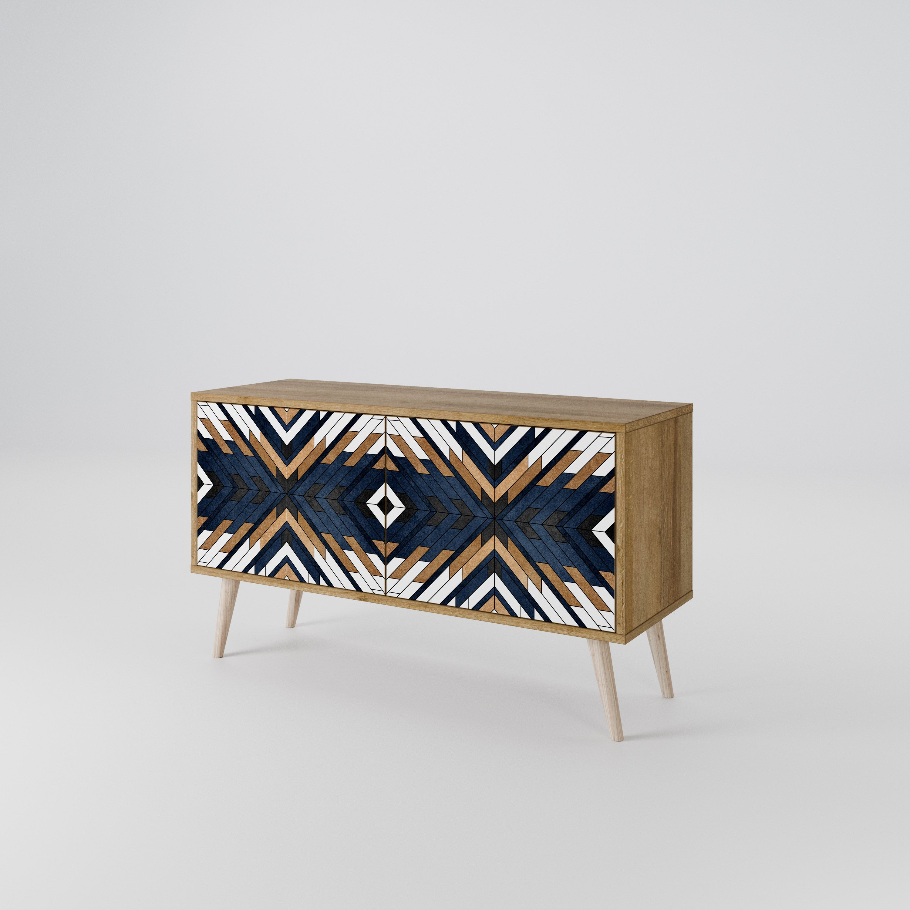 ARTFUL GEOMETRY Kompaktowa szafka RTV 2-drzwiowa