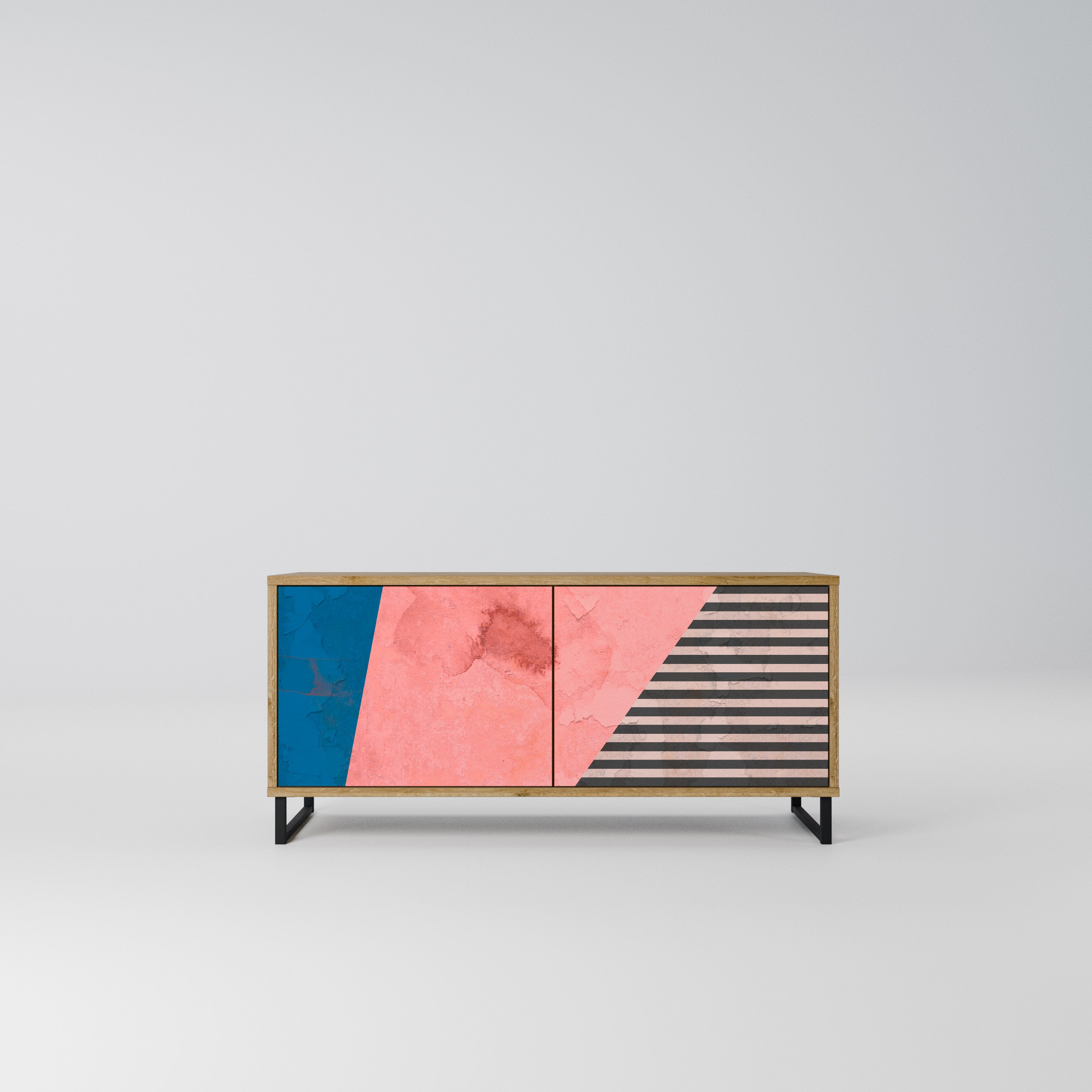 GLAMOROUS STRIPE Kompaktowa szafka RTV 2-drzwiowa