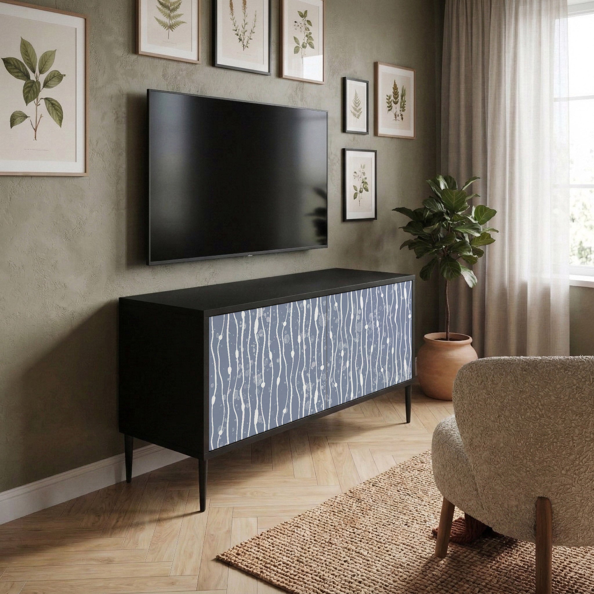 GRAPHITE RAIN Kompaktowa szafka RTV 2-drzwiowa