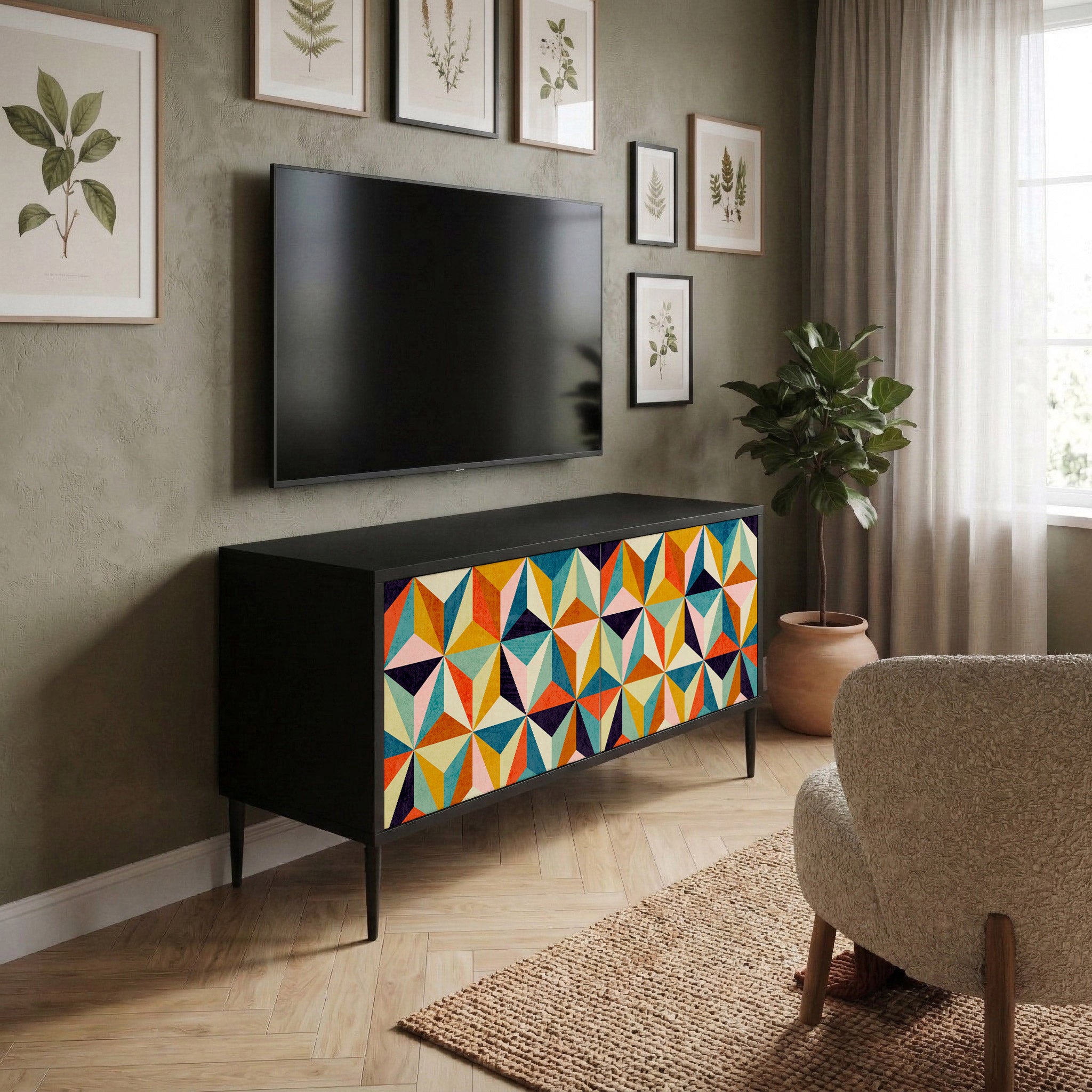 TESSELATE TREASURES Kompaktowa szafka RTV 2-drzwiowa