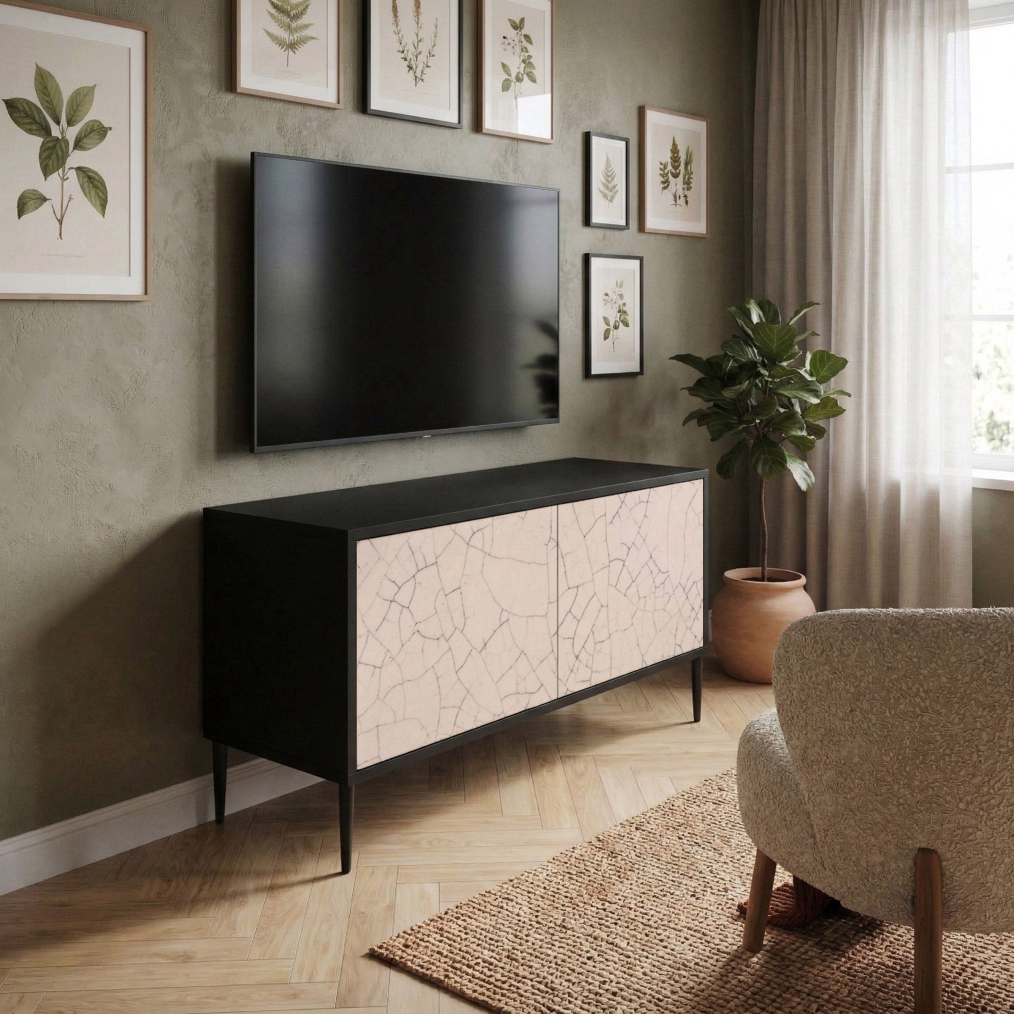 CERAMIC TEXTURE Kompaktowa szafka RTV 2-drzwiowa