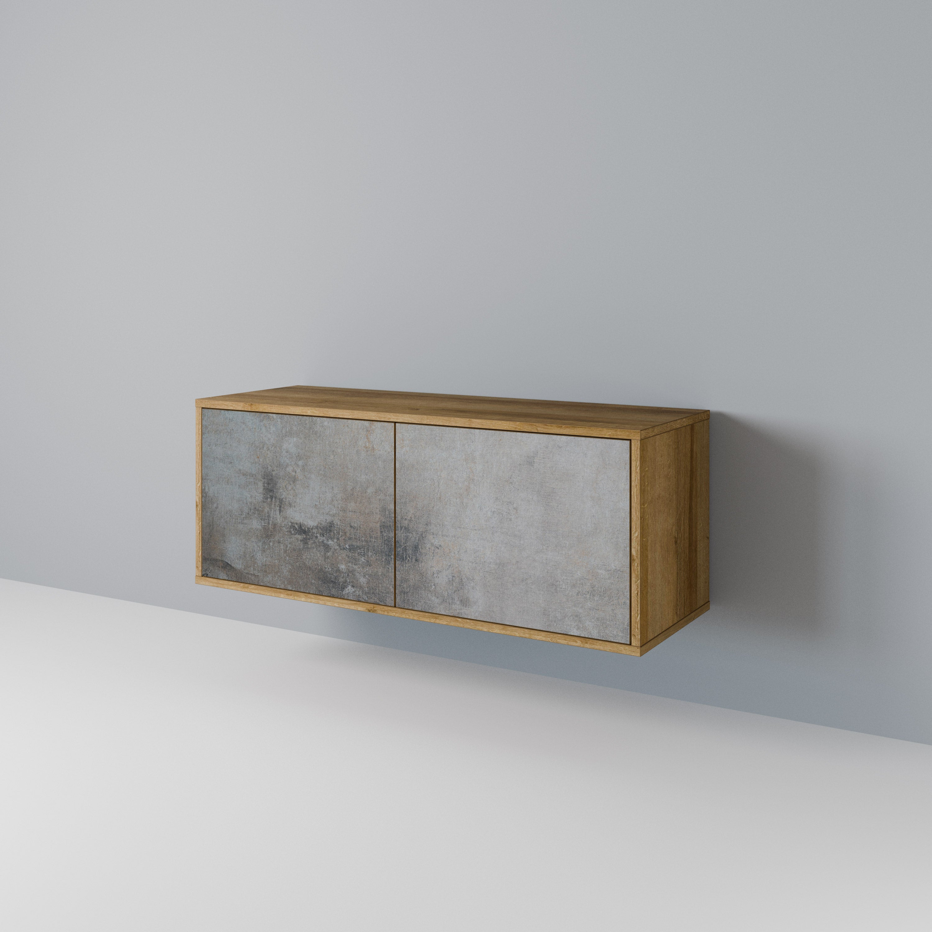 CONCRETE WALL Kompaktowa szafka RTV 2-drzwiowa