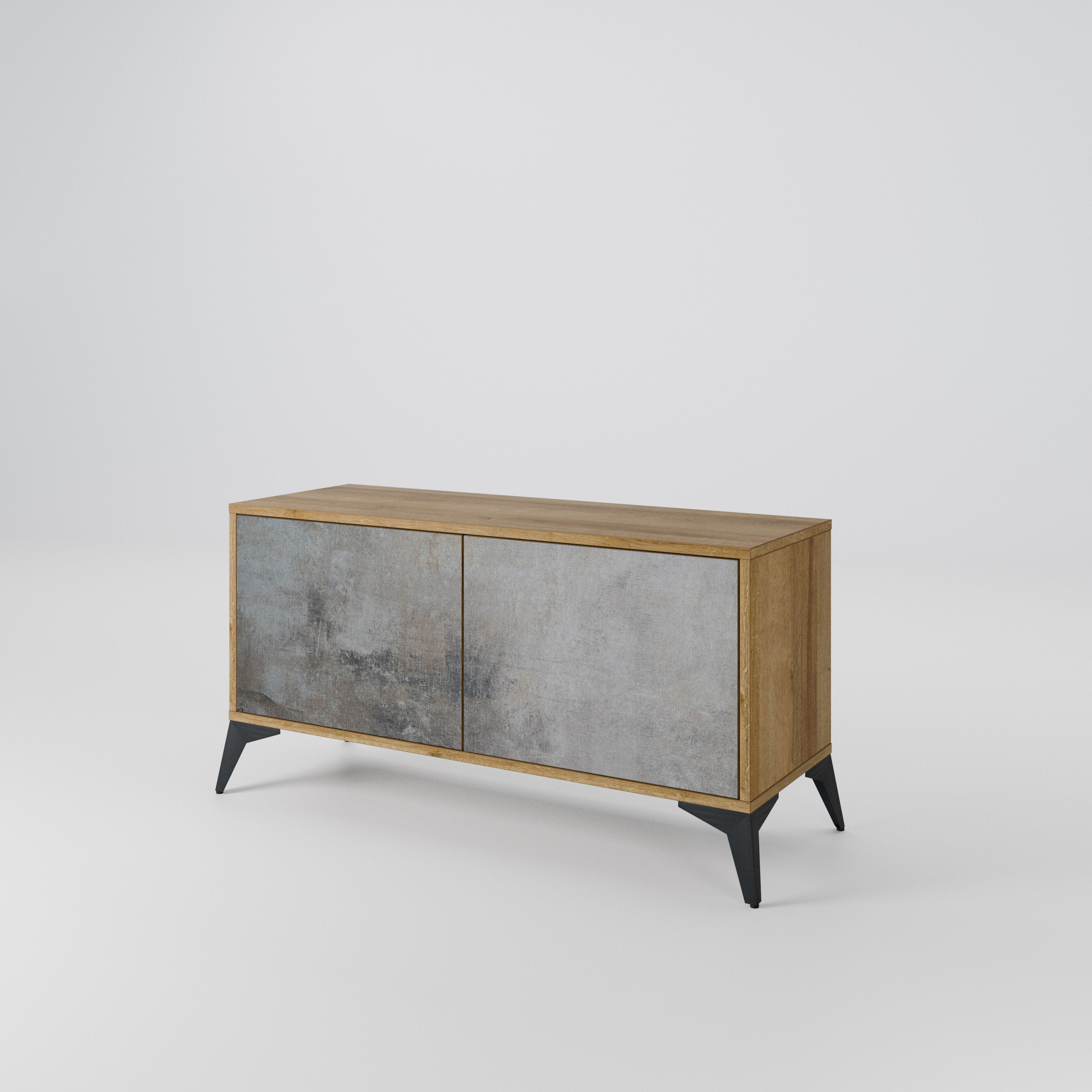 CONCRETE WALL Kompaktowa szafka RTV 2-drzwiowa