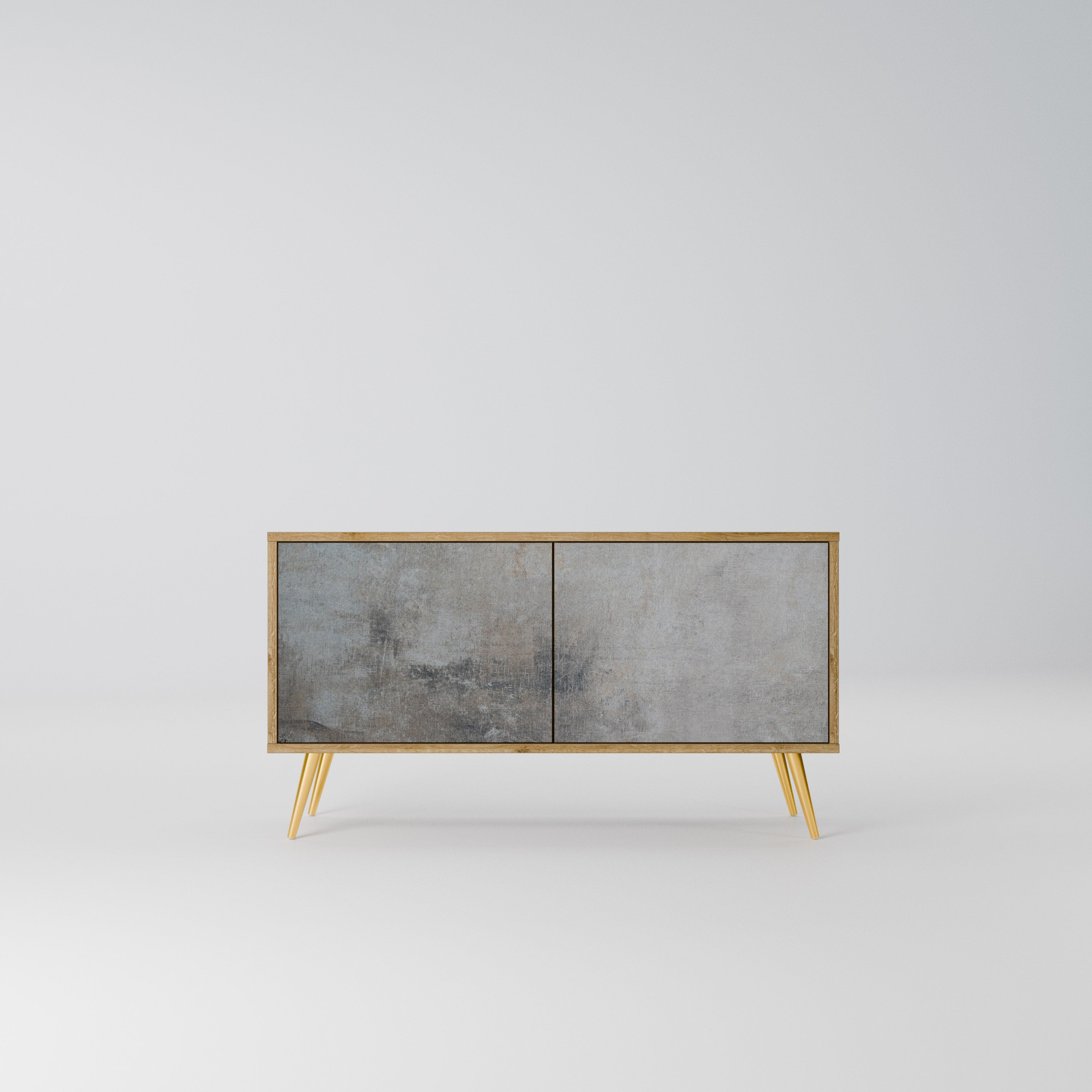 CONCRETE WALL Kompaktowa szafka RTV 2-drzwiowa