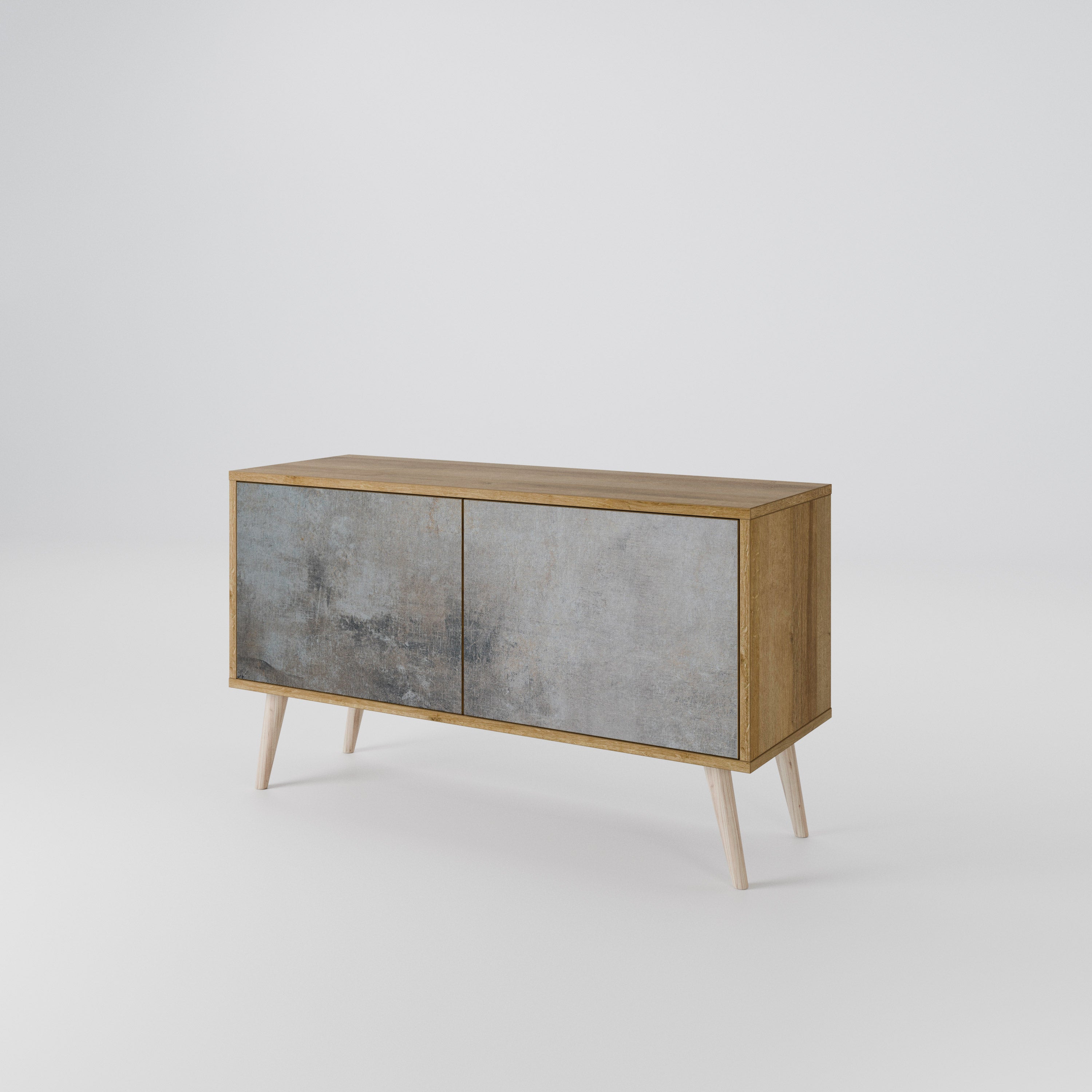 CONCRETE WALL Kompaktowa szafka RTV 2-drzwiowa
