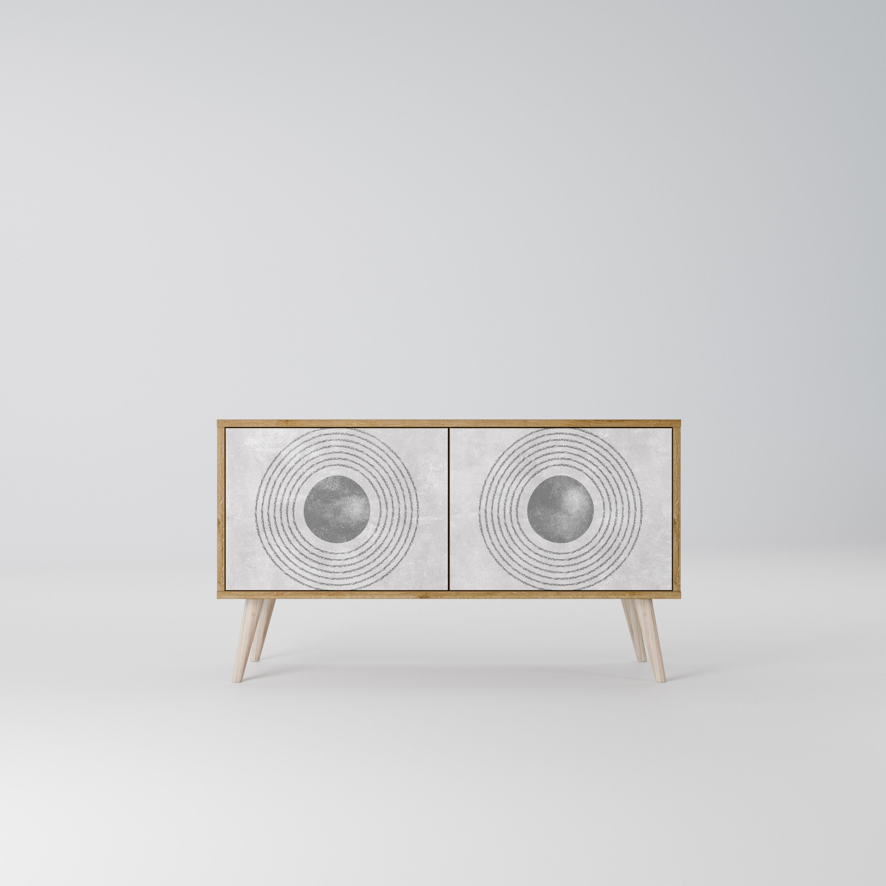 SOLID CIRCLES Kompaktowa szafka RTV 2-drzwiowa