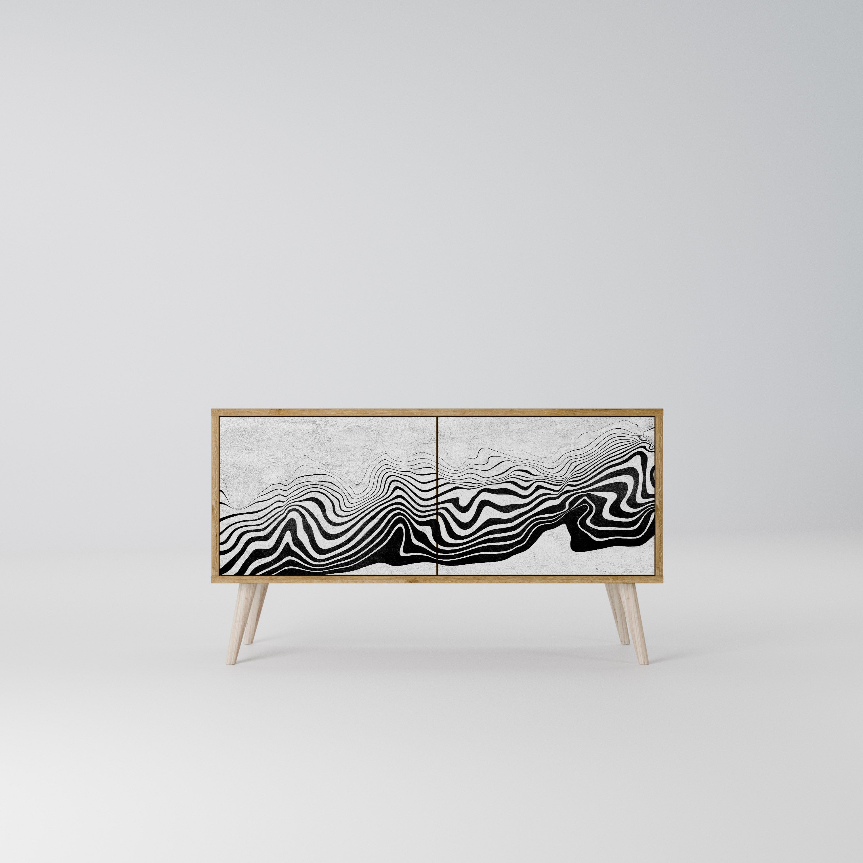 MONOCHROME MIRAGE Kompaktowa szafka RTV 2-drzwiowa
