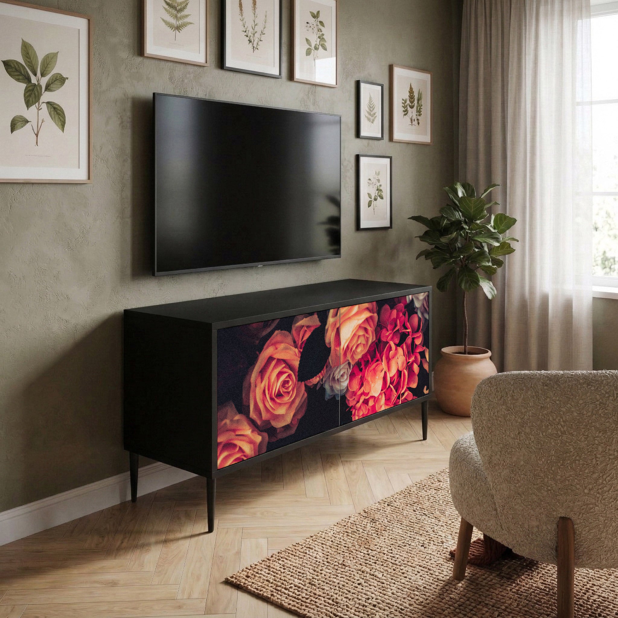 NEVERENDING BLOOM Kompaktowa szafka RTV 2-drzwiowa