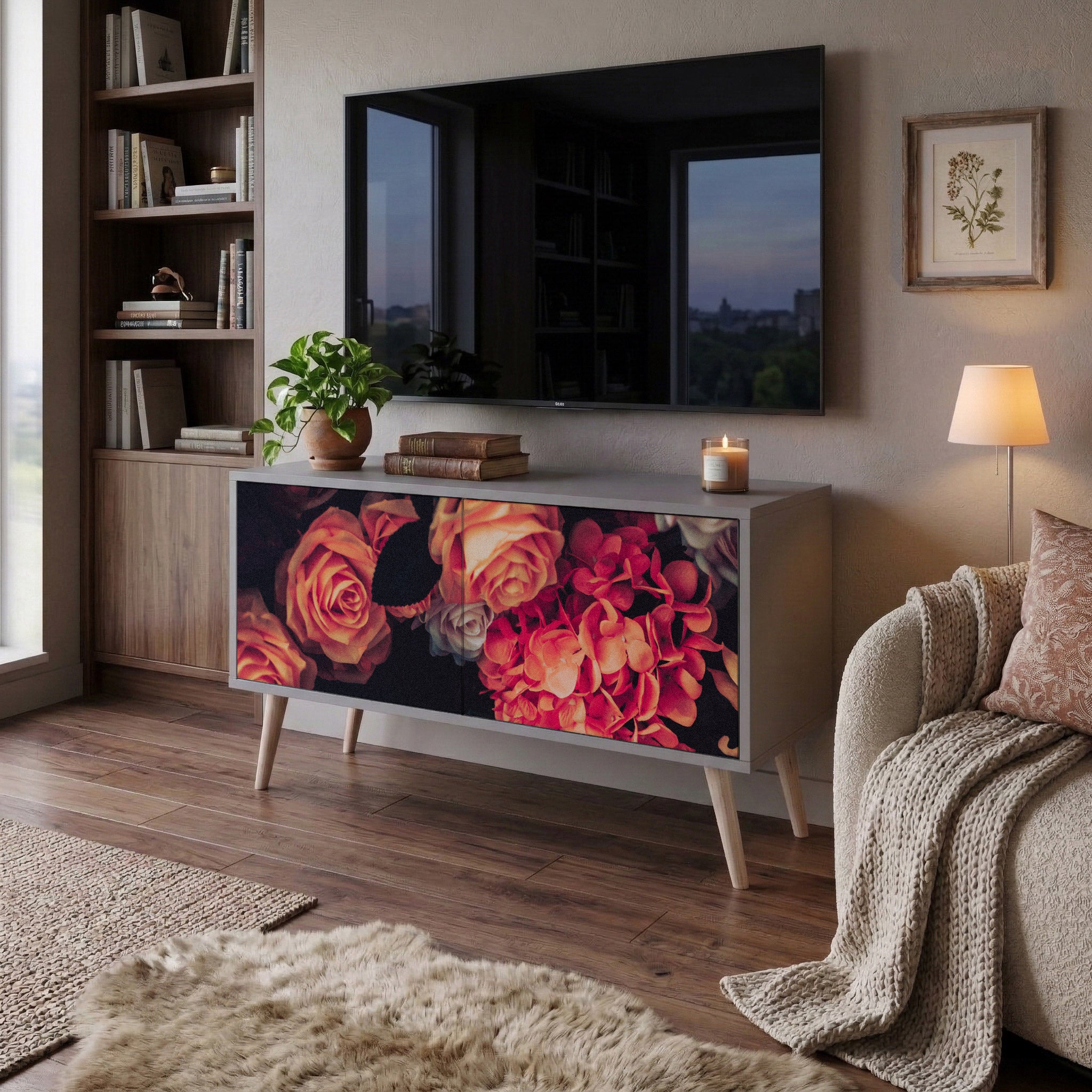 NEVERENDING BLOOM Kompaktowa szafka RTV 2-drzwiowa