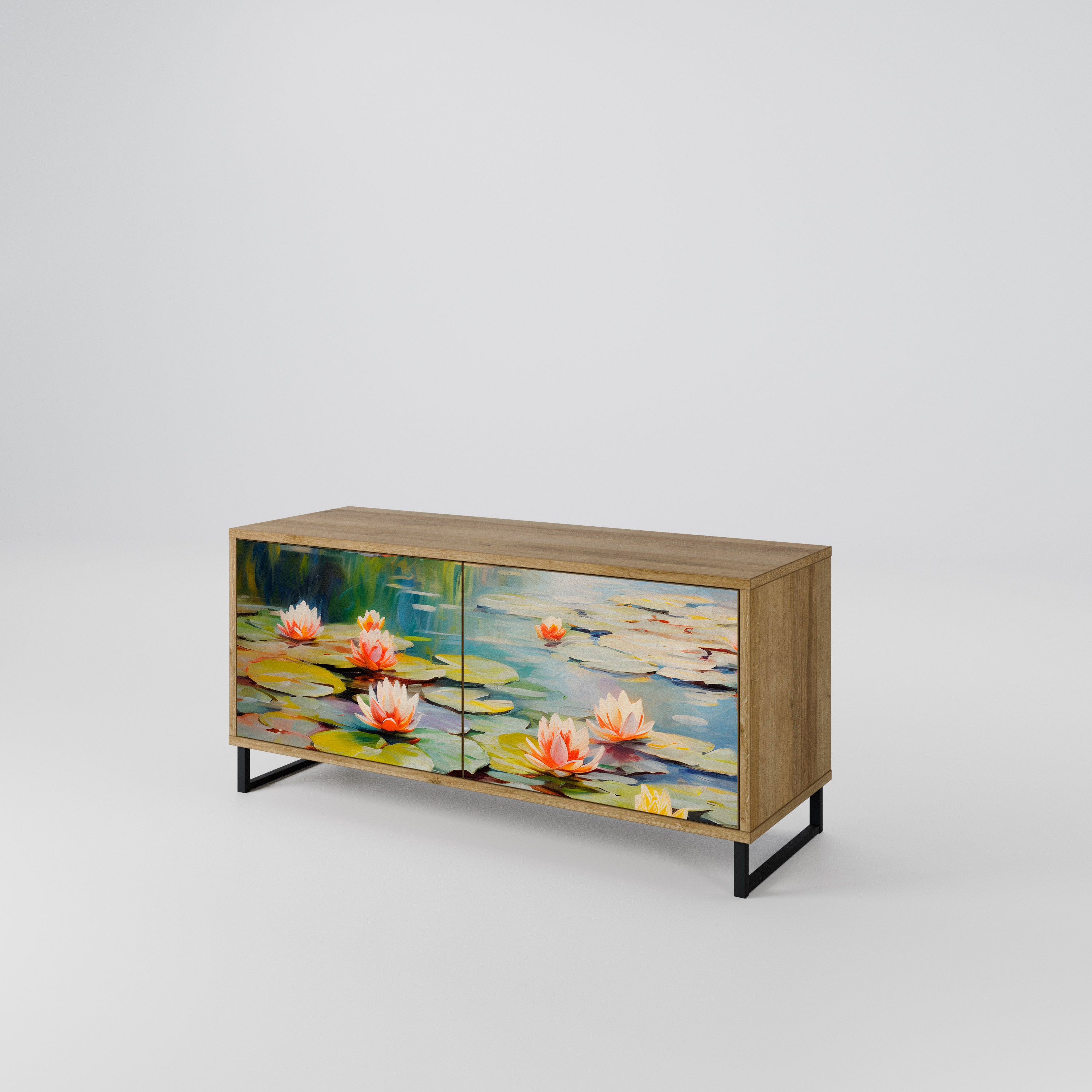 BLOOMING WATERS Kompaktowa szafka RTV 2-drzwiowa