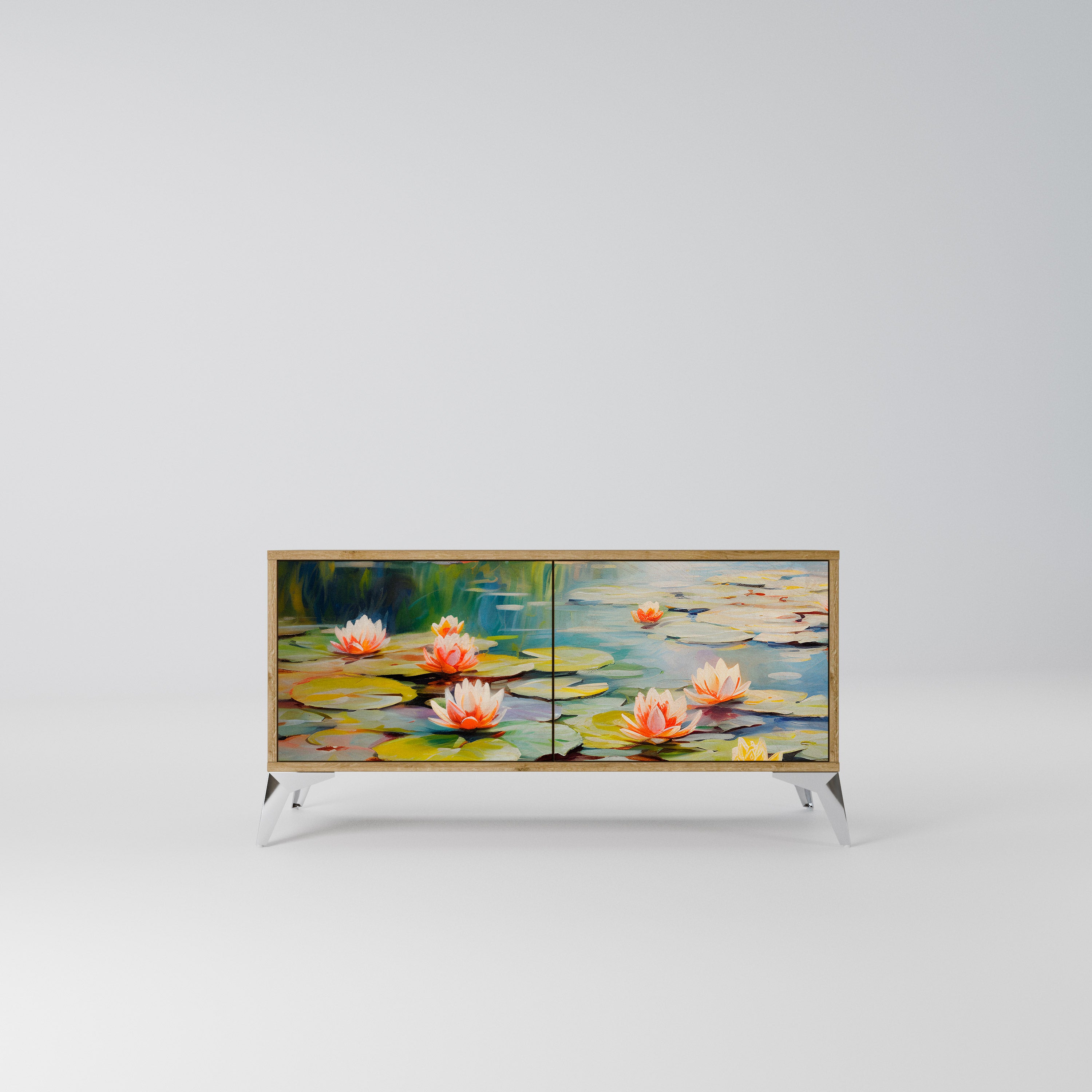 BLOOMING WATERS Kompaktowa szafka RTV 2-drzwiowa