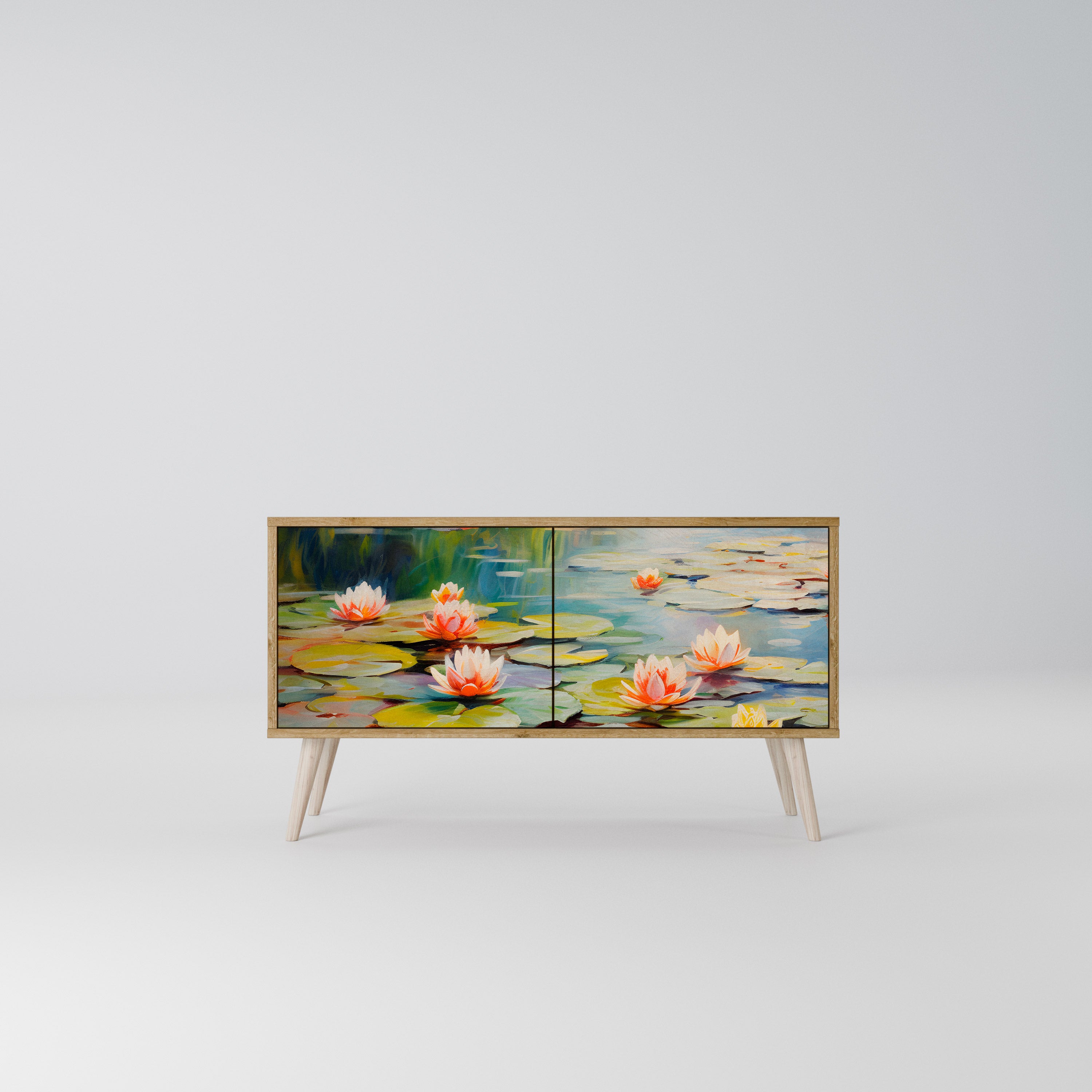 BLOOMING WATERS Kompaktowa szafka RTV 2-drzwiowa