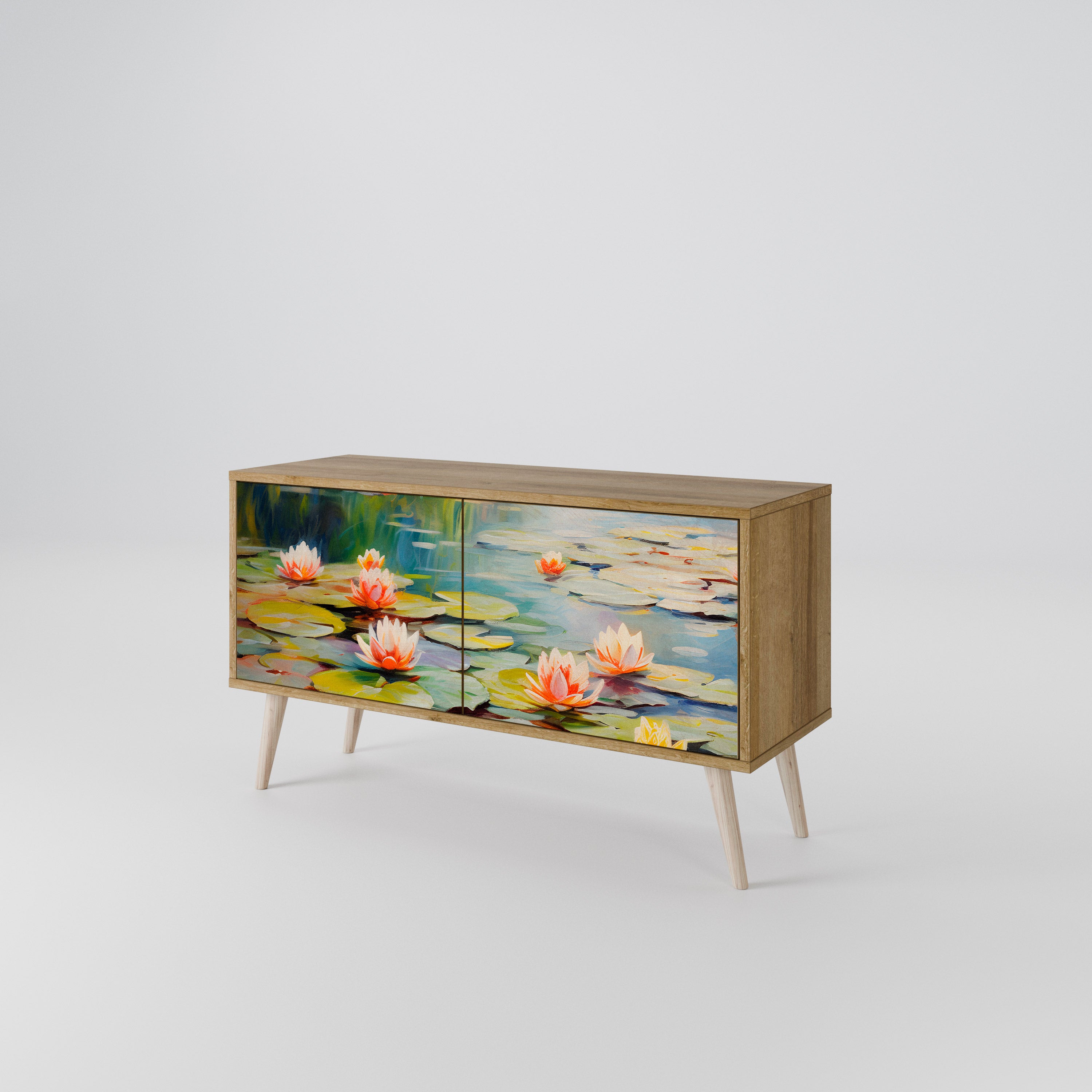 BLOOMING WATERS Kompaktowa szafka RTV 2-drzwiowa