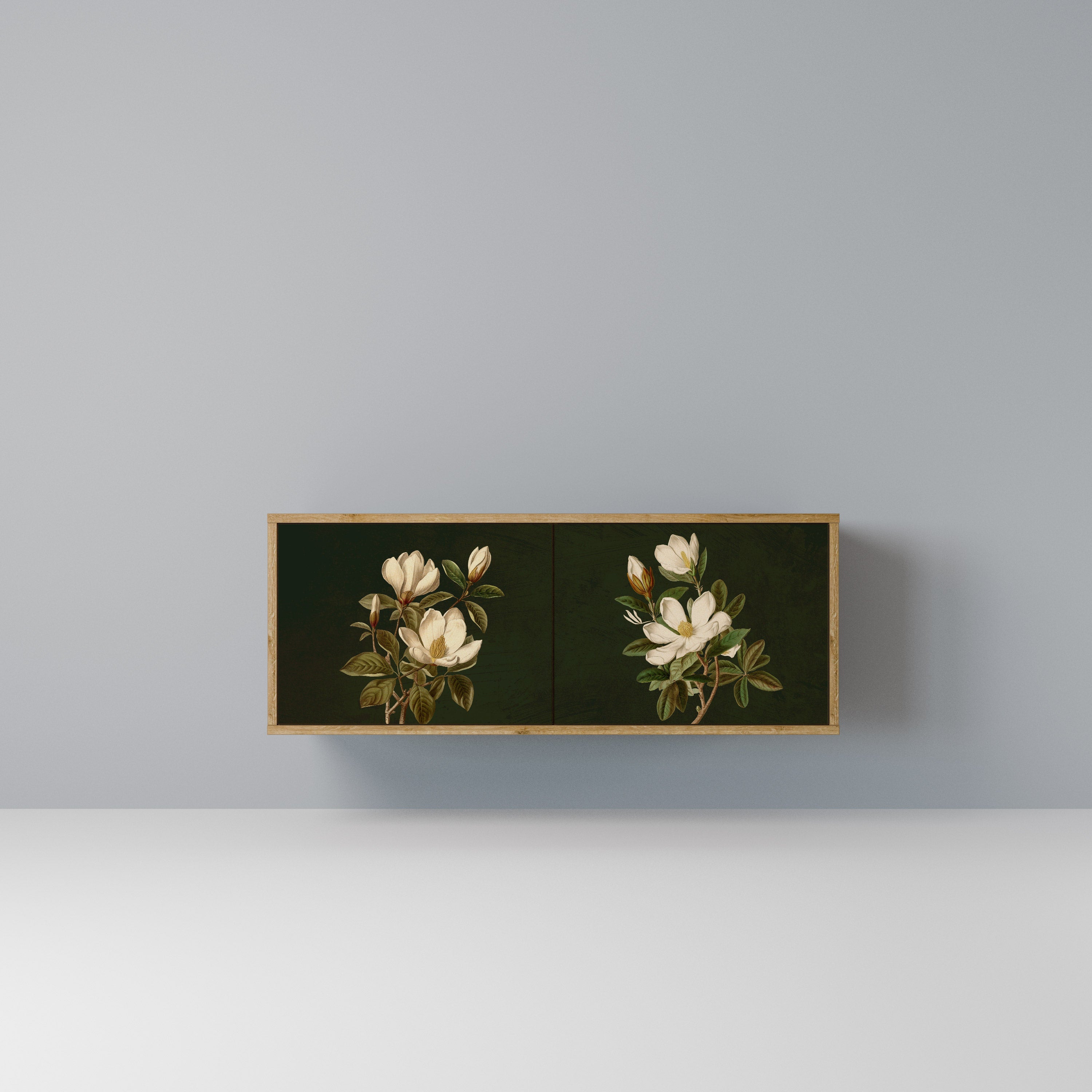FLORAL NOIR Kompaktowa szafka RTV 2-drzwiowa