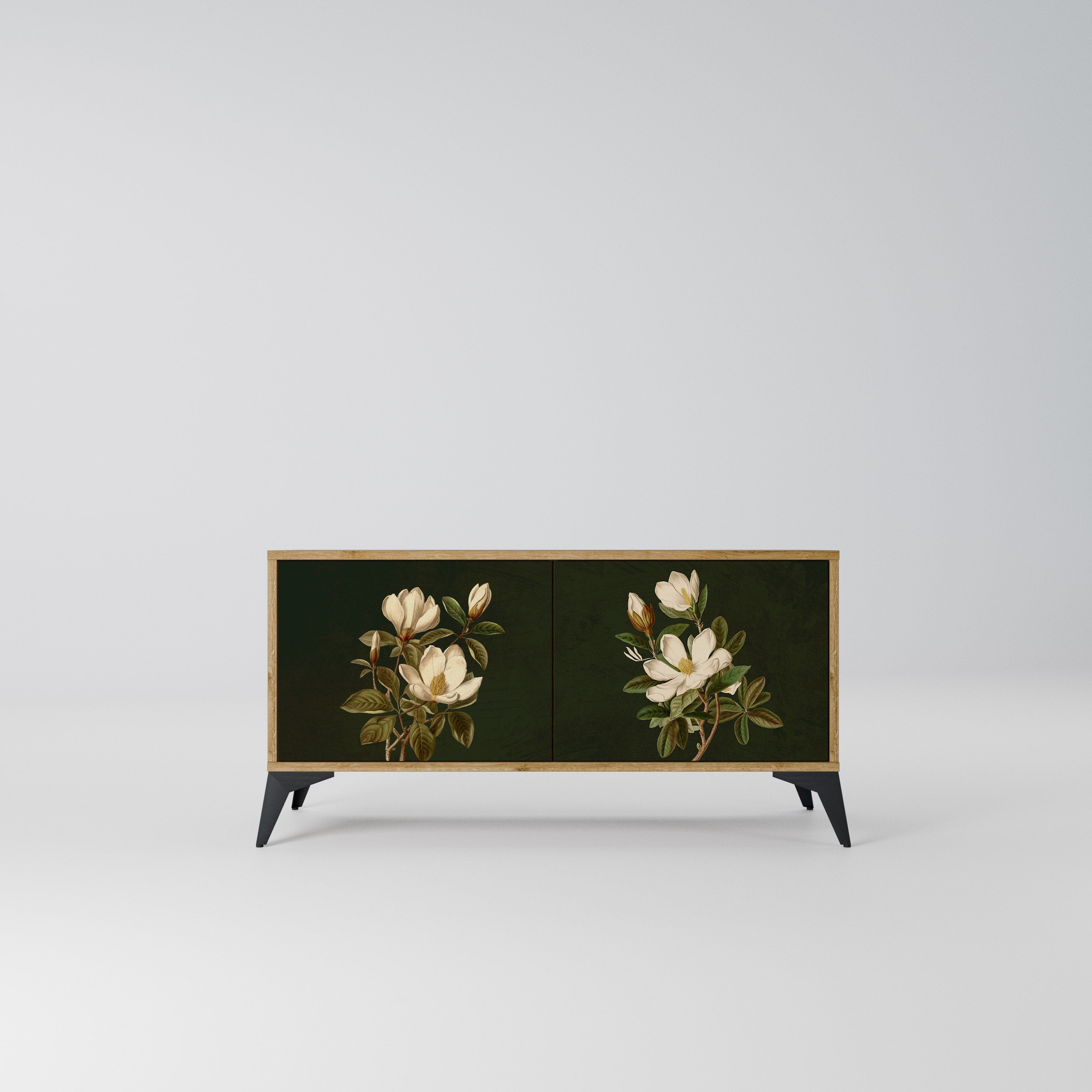 FLORAL NOIR Kompaktowa szafka RTV 2-drzwiowa