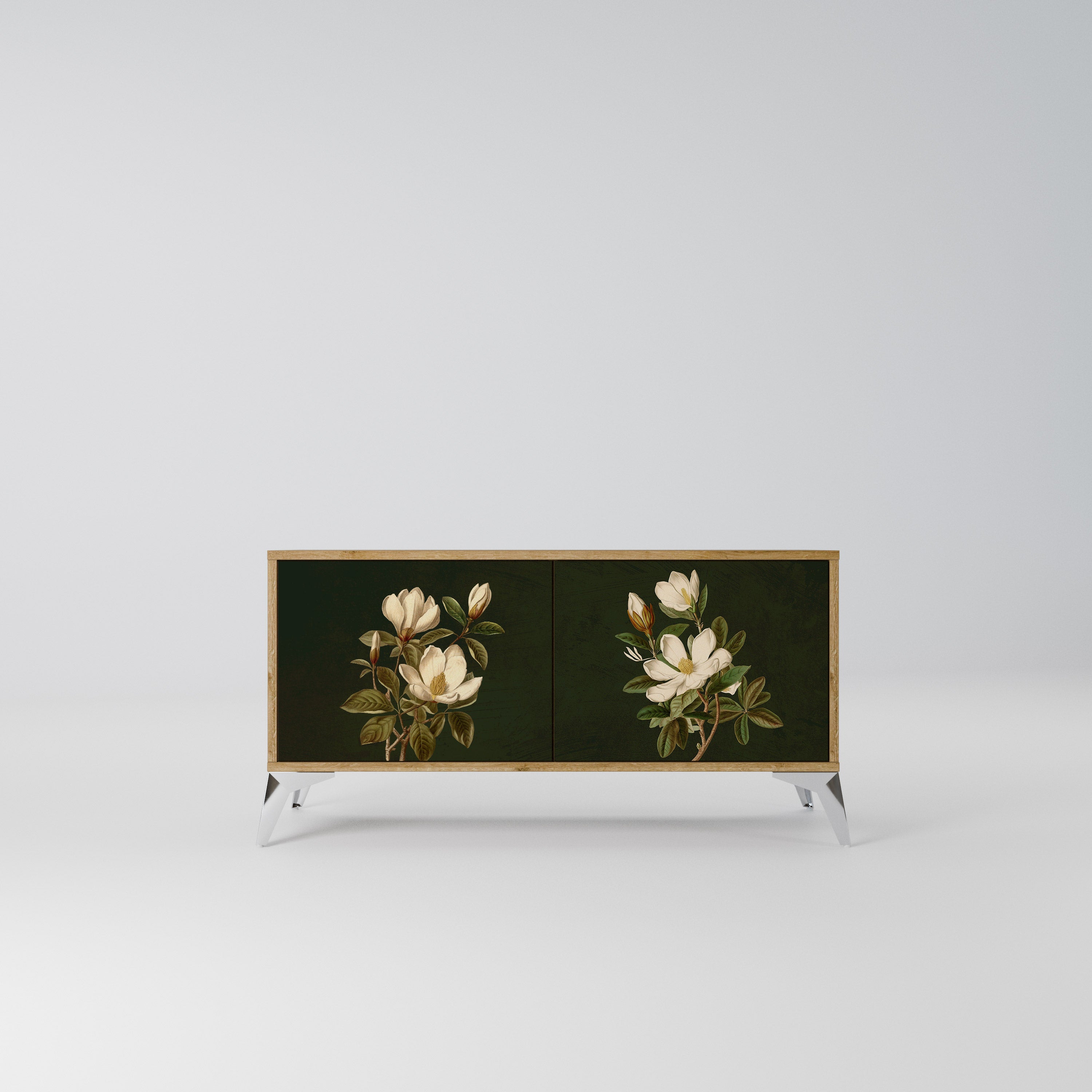 FLORAL NOIR Kompaktowa szafka RTV 2-drzwiowa